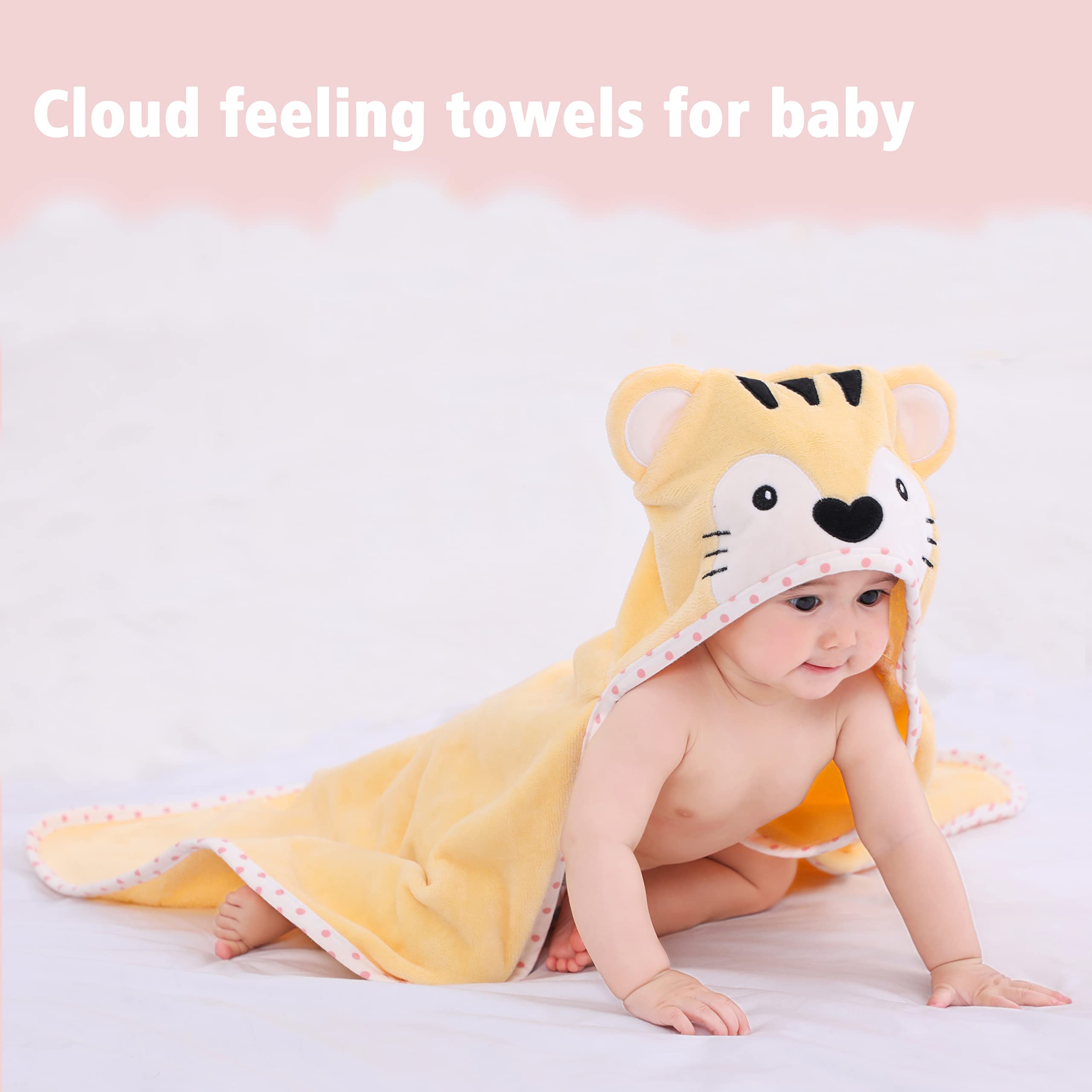TBEZY - Capa de baño para bebé con capucha, algodón con diseño animal, toalla de baño para bebé recién nacido (Tigre)