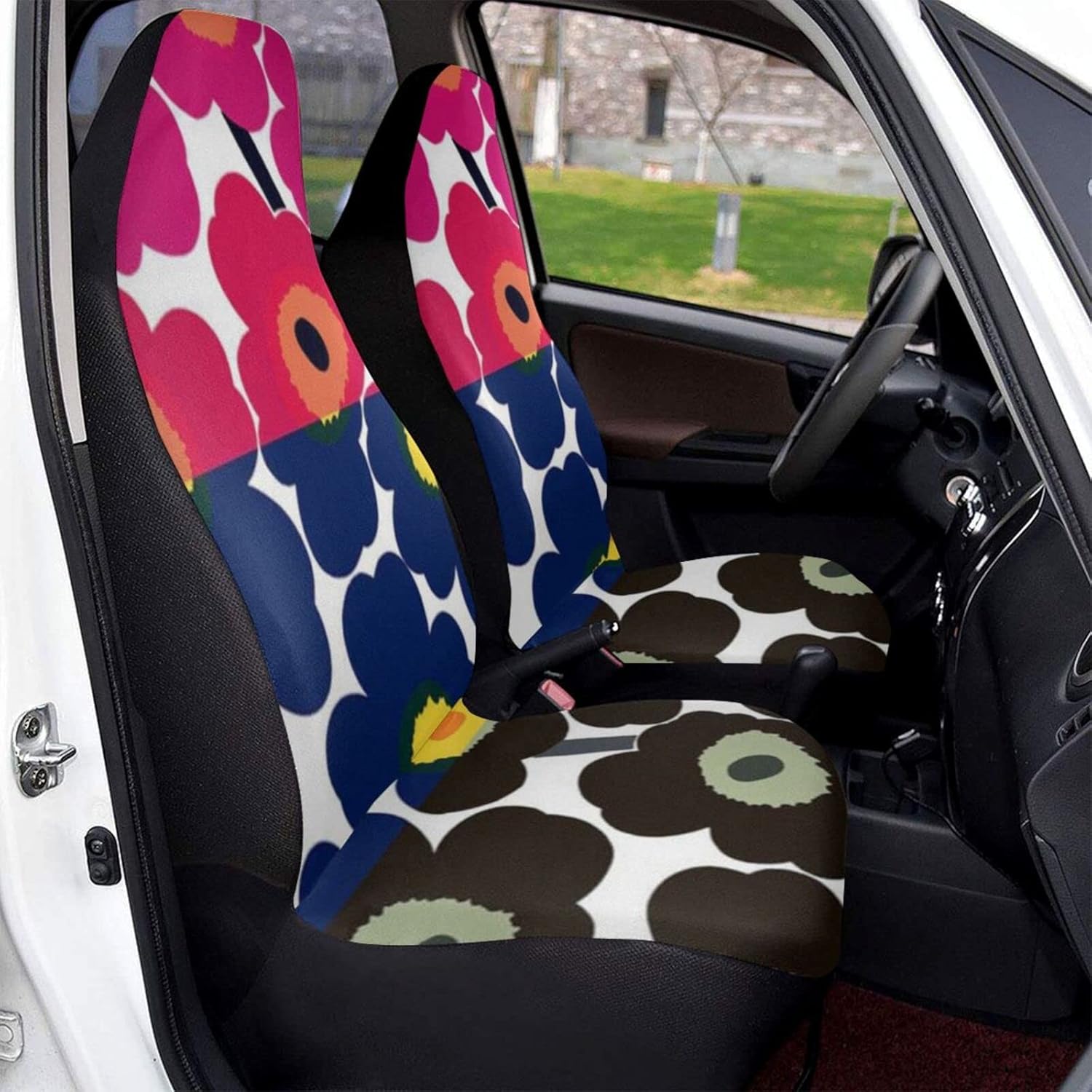 人気商品ランキング マリメッコ 花柄 31 カーシートカバー 2枚セット 前席用 シートカバー 背面フルカバー 軽 普通車適用 フロント 軽自動車 ブラック 運転席 助手席 座布団 丸洗いok 100 通気性 車用 シート カバー 北欧 おしゃれ かわいい 人気 アニメ 雑货 Academy