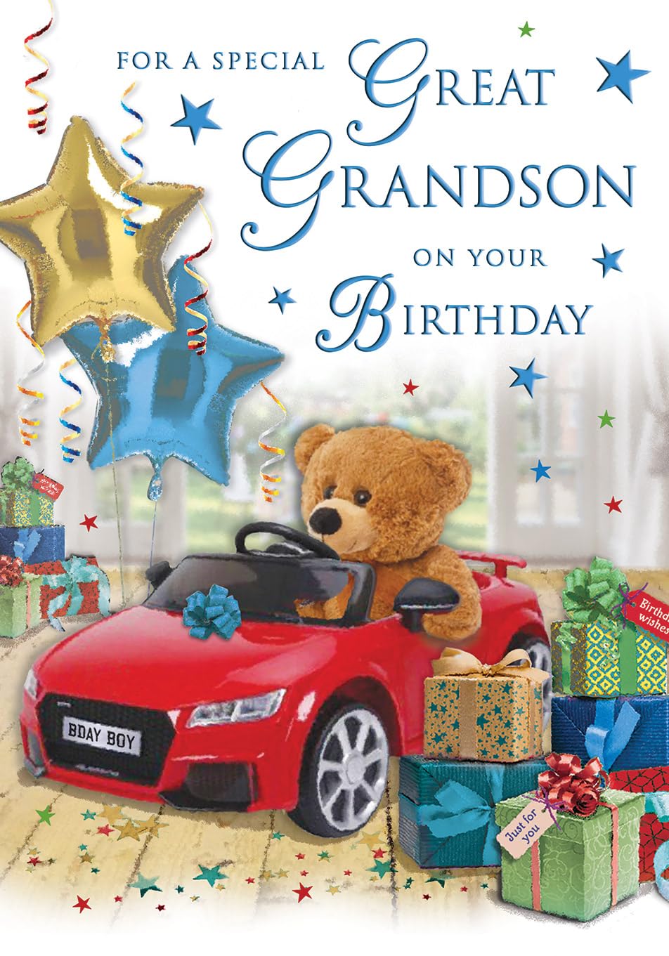 Birthday Card Great Grandson, Car - 9 x 6 inches - Regal Publishing
