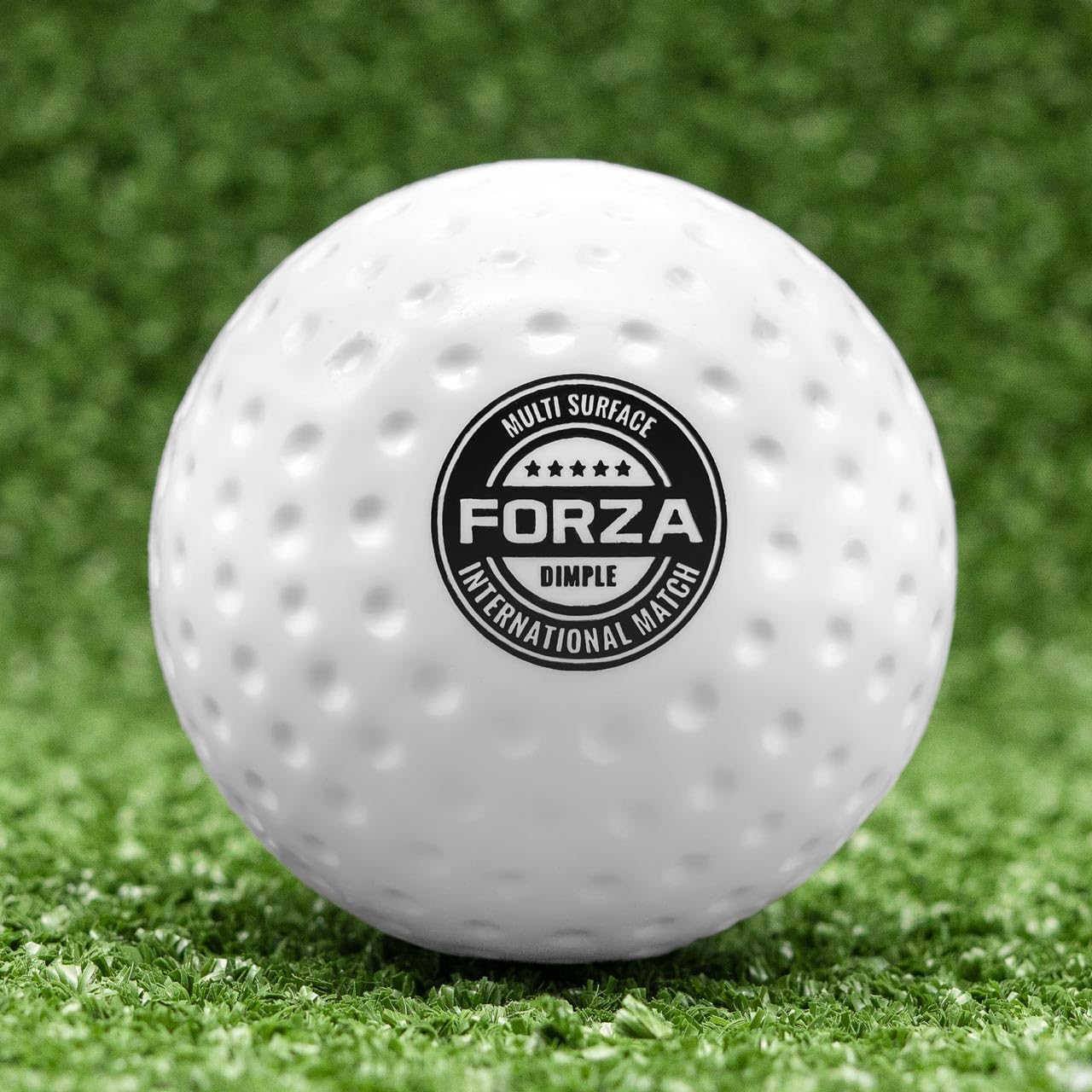 FORZA 5-Star International Match Field Hockey Balls – Professional Grade Dimpled Surface for Speed & Trajectory – Available in White or Fluorescent Orange, Single or 6-Pack