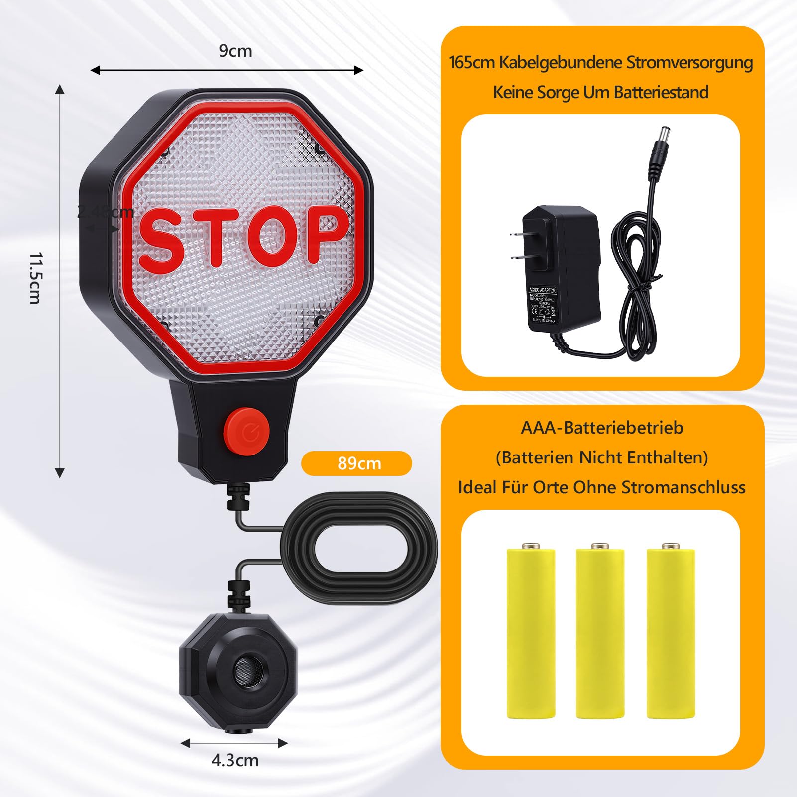 Sensore di parcheggio a ultrasuoni, aiuto parcheggio, garage, misurazione precisa della distanza, segnale di avvertimento a LED, indicatore acustico, regolazione automatica della distanza