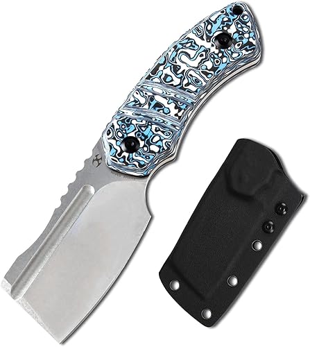 KANSEPT Cuchillos Korvid S Cuchillo de hoja fija con hoja 14C28N de 2.9 pulgadas, mango verde hierba G10, funda Kydex para llevar todos los días