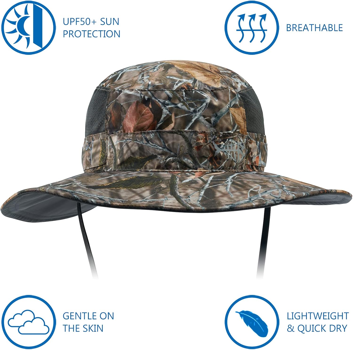 BASSDASH UPF 50+ Sun Fishing Hat Water Resistant with Detachable Neck Flap - Image 2