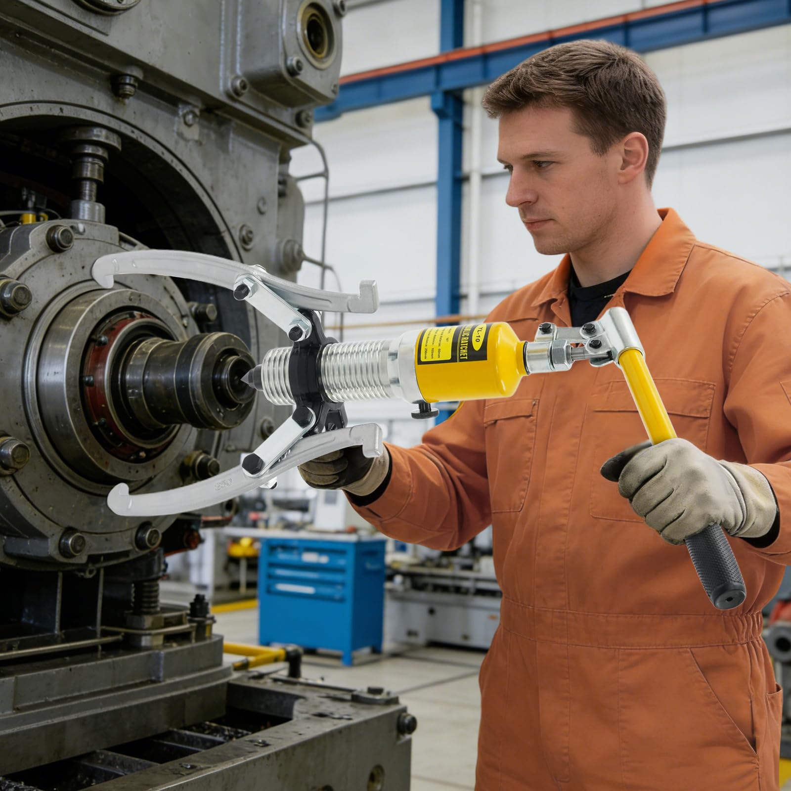 Hydrauliczny ściągacz łożysk, hydrauliczny ściągacz łożysk 10T, 3-szczękowy ściągacz hydrauliczny, zestaw ściągaczy hydraulicznych do łożysk, kół zębatych, kół pasowych