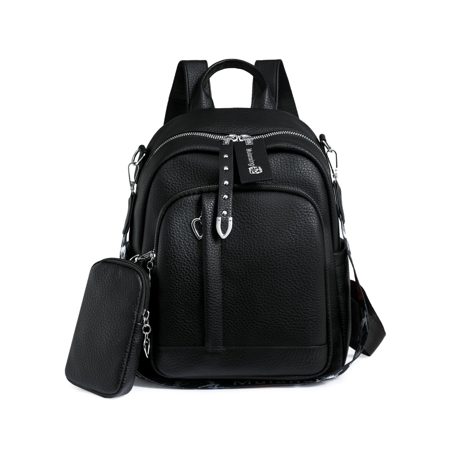 JANSBEN Leder Rucksack Damen Klein, Elegant Cityrucksack Modern Anti-Diebstahl Tagesrucksack Backpack Women Wasserdicht Mini Damenrucksack 2 in 1 für Lässig Schule Reise Arbeit