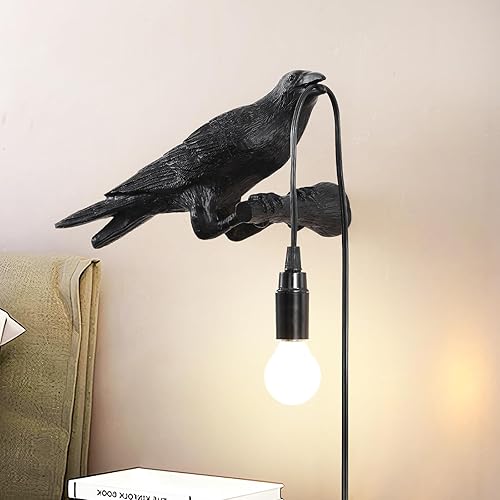 Lámpara de mesa Raven, lámpara gótica de cuervo, luz de mesa de pájaros ajustable, lámpara de pared para dormitorio, sala de estar, decoración