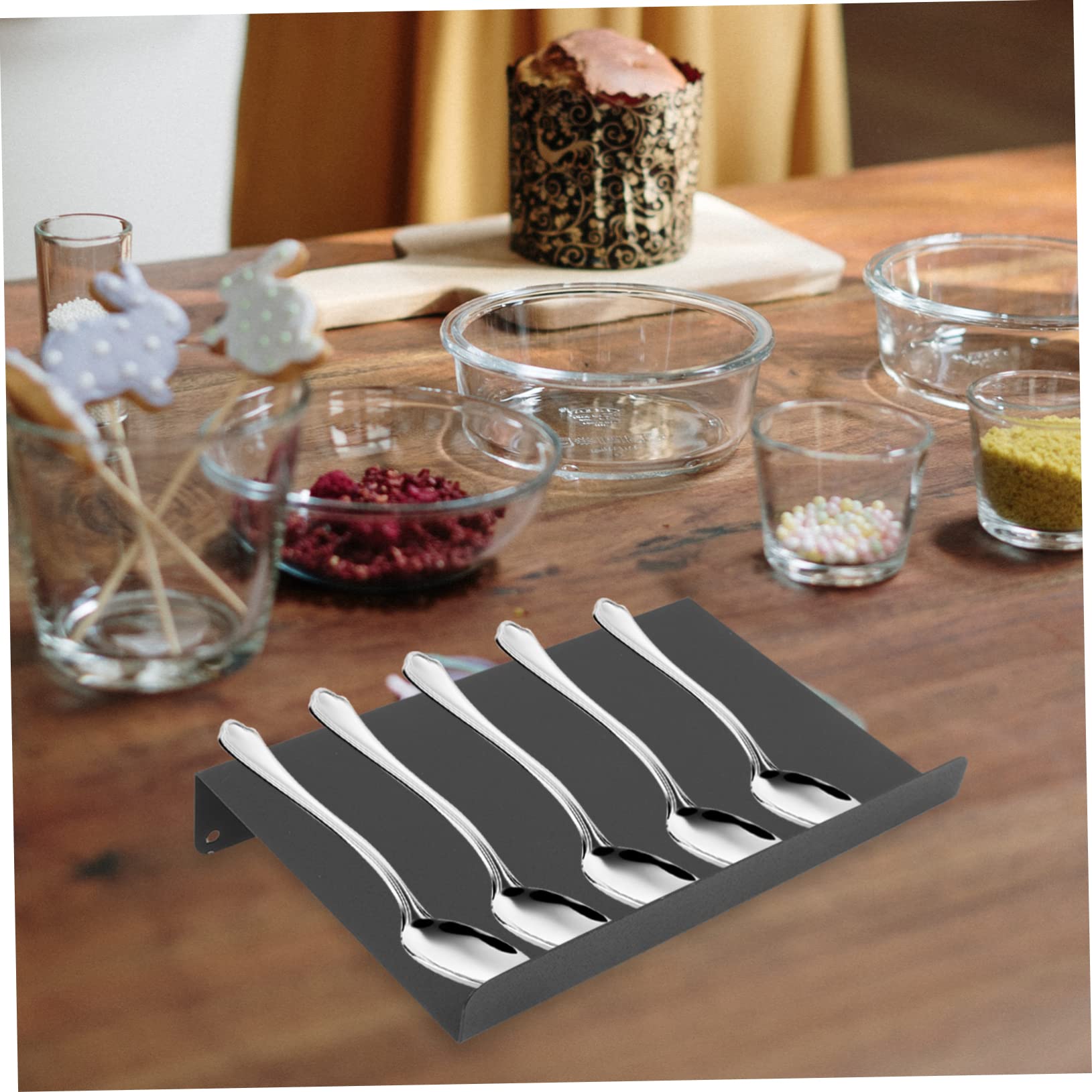 ULTECHNOVO Organizador de Cajones para Especias Negro, 1 Juego, Aluminio