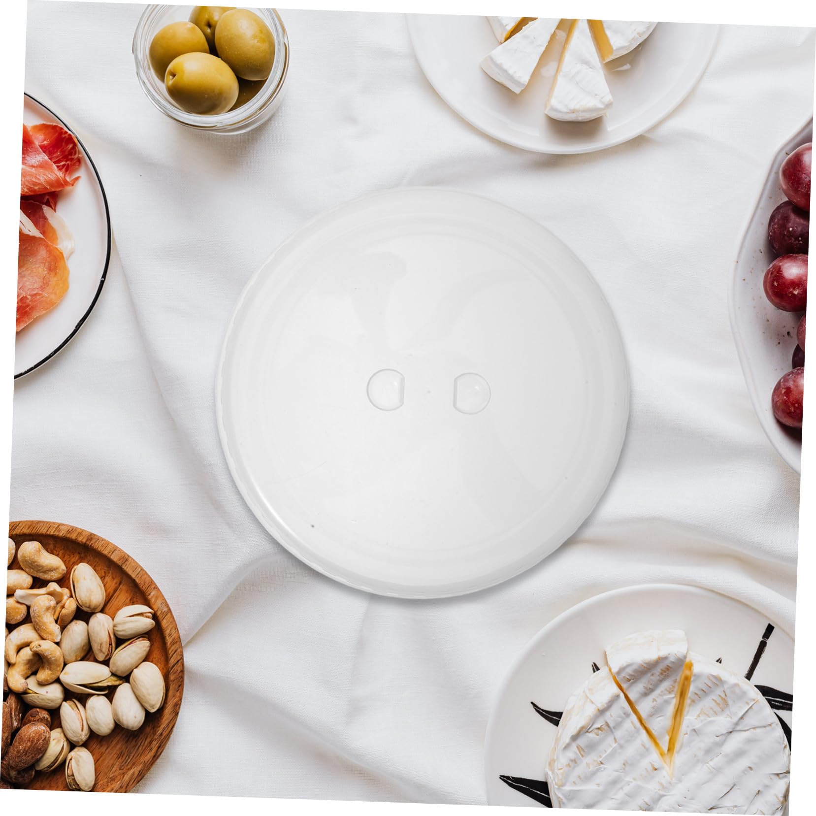 Tapa Antisalpicaduras para Microondas de Plástico Blanco, 10 Unidades