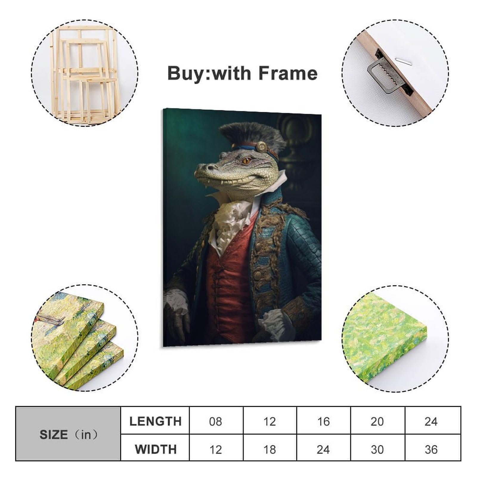 Krokodil Leinwand Poster 20x30cm - Landschaft Kunst Druck Deko