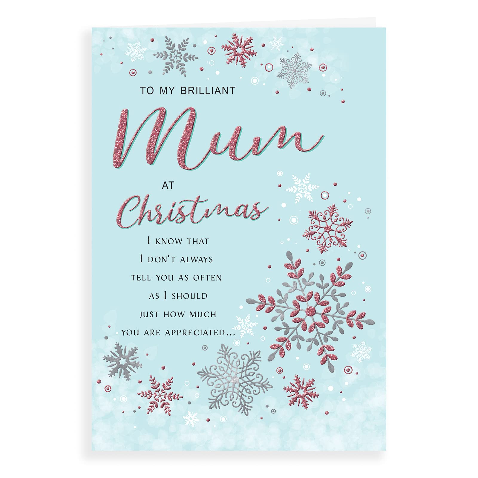 Piccadilly Greetings Classic Christmas Card Mum - 9 x 6 inches - Regal Publishing