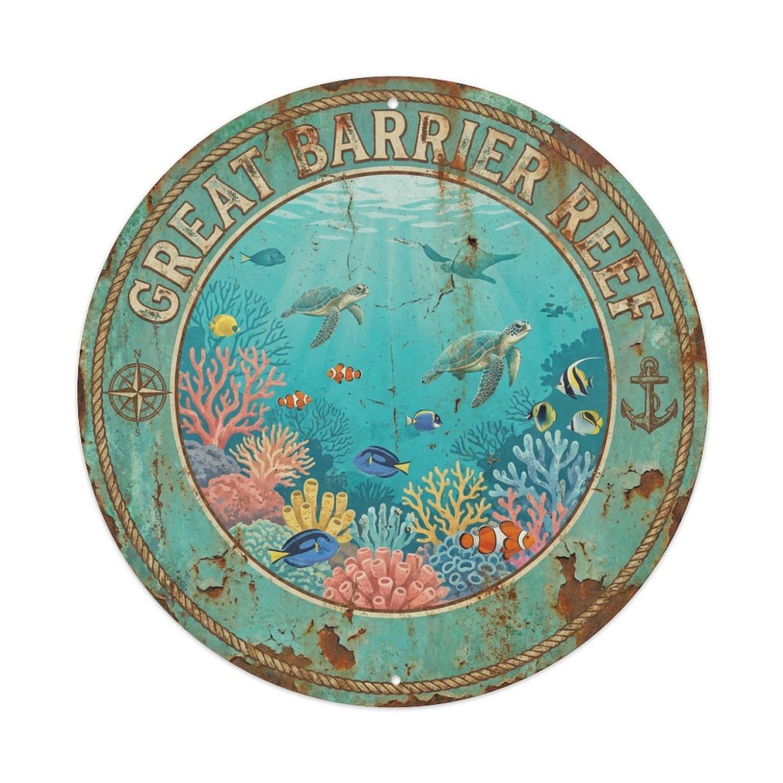 Retro Australia Travel Great Barrier Reef Metal Tin Sign