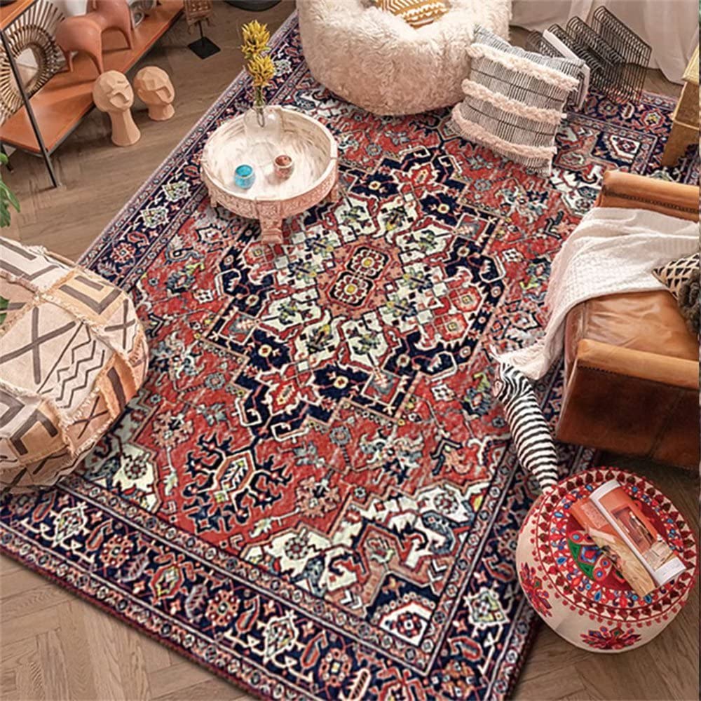 Tapis de bureau ado garçon rouge 140x200cm rétro résistant