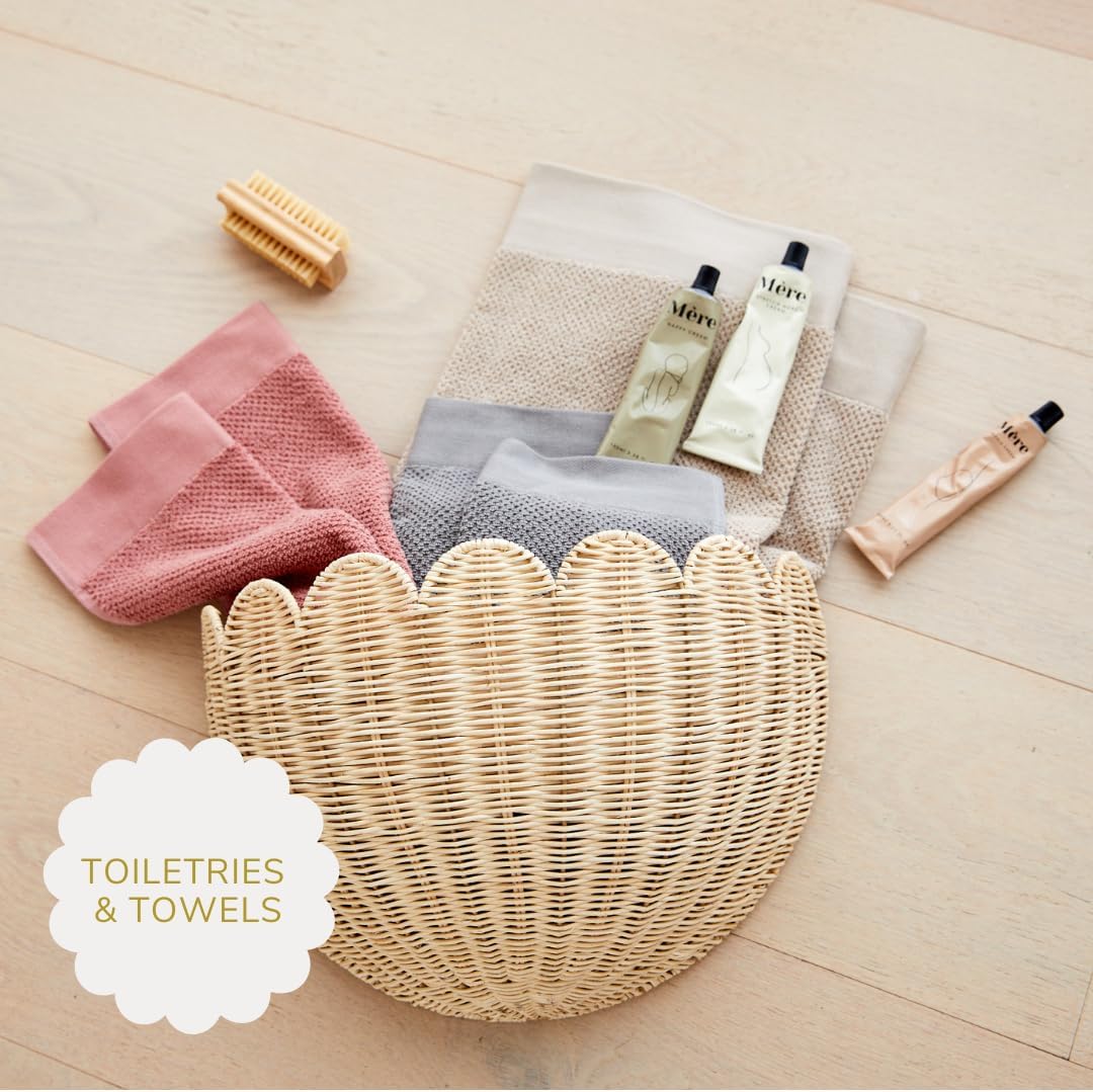 Scalloped Wicker Wall Basket - The Original - Hand Woven Basket - Scalloped Décor Wall Hanging Baskets -16" x 10" x 7"In - Hanging Wall Basket (Natural)