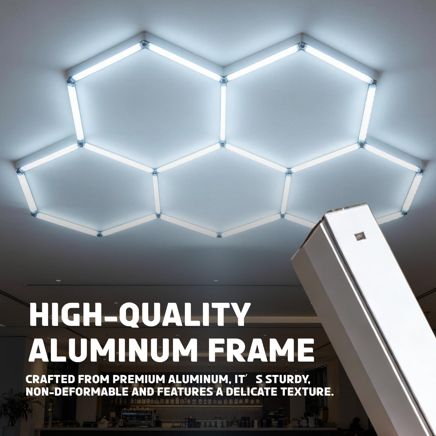 Hexagon LED Garage Light, 24 Pack (5-Hex) 26880 Lumens Commercial Bay Lighting, Modular LED Shop Ceiling Light for Warehouse, Workshop, Gym & Car Detailing