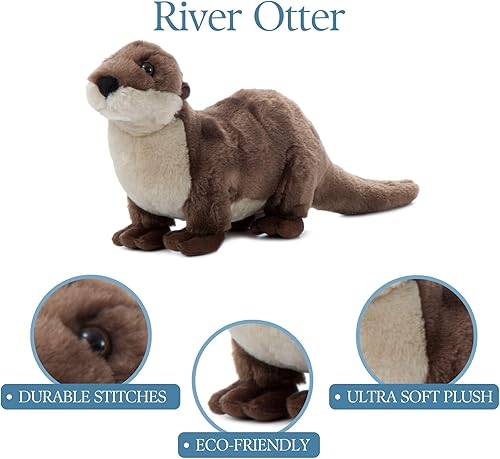 Miniatura 6 de The Petting Zoo Animal de peluche de nutria de río, regalos para niños, animales salvajes del zoológico Onez, juguete de peluche para correr de 18