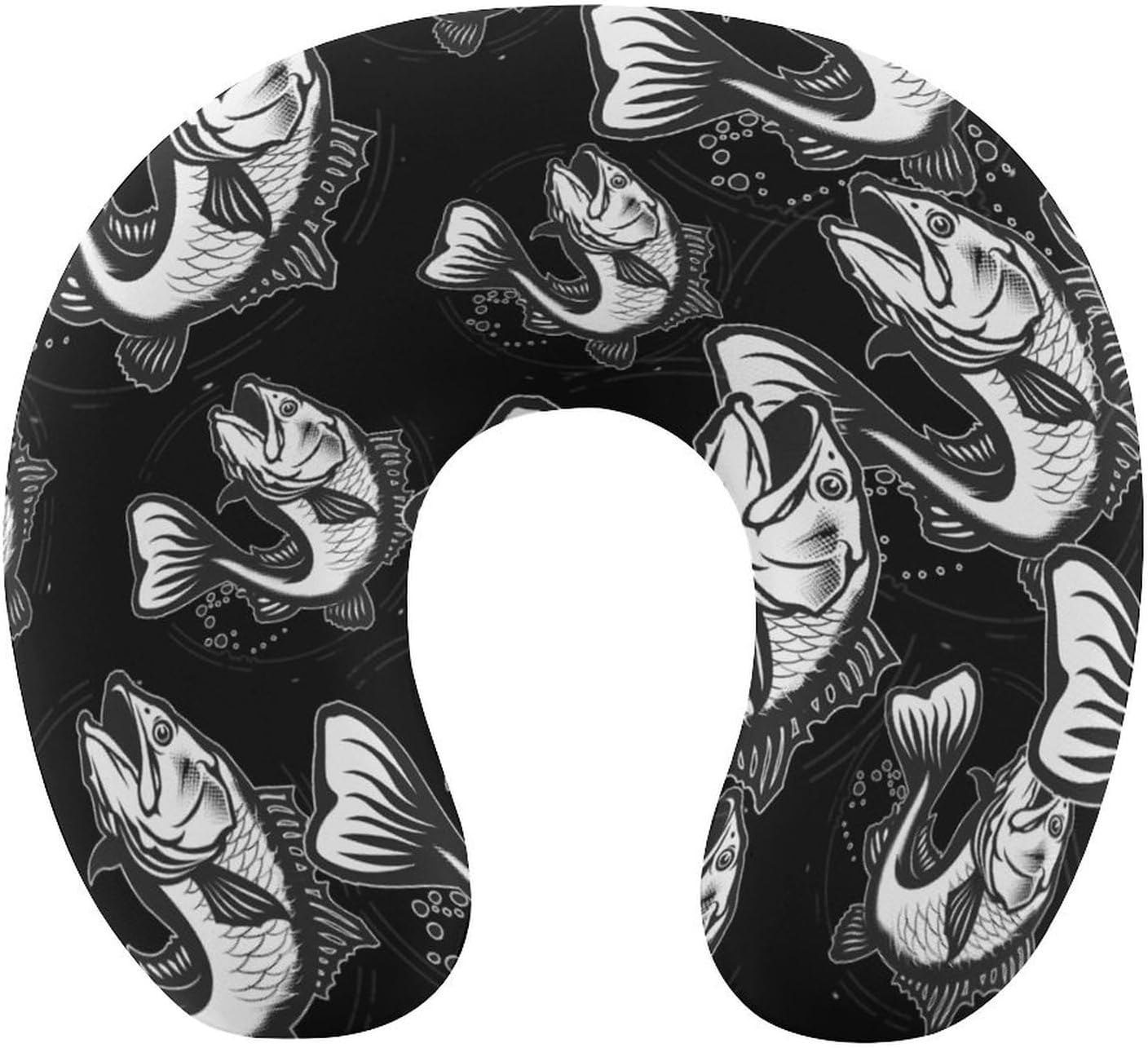 Walleye Fish Cartoon Travel Pillow U Shape Neck Pillow Washable Pillowcase for Sleeping Chair