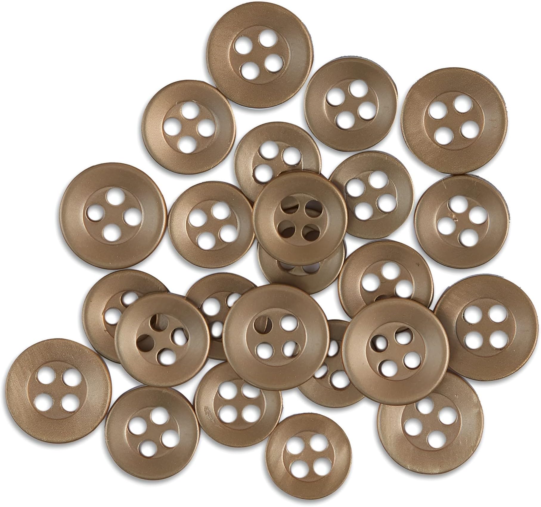 ButtonMode Standard Shirt Buttons 16pc Set Includes 8 Shirt Front Buttons (11mm or 7/16 in), 7 Sleeve Buttons (10mm or 3/8 in) & 7 Collar Buttons (9mm or Almost 3/8 in), Brown Medium, 22-Buttons