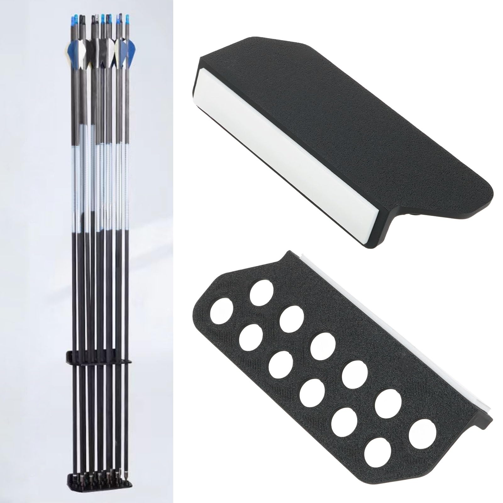 Supporti per Frecce da Parete per 12 Frecce Neri 11x4,2x2 Cm per Fibra di Vetro Alluminio Legno