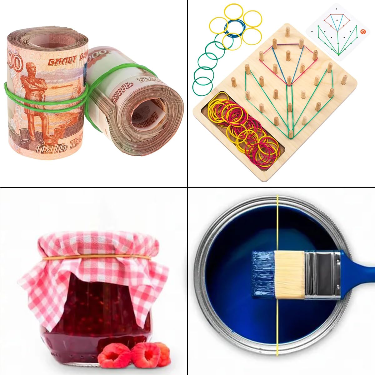 Elastici Colorati VEPEPE - 700 Pezzi, 25/38/50 Mm, 4 Colori, Per Ufficio E Casa