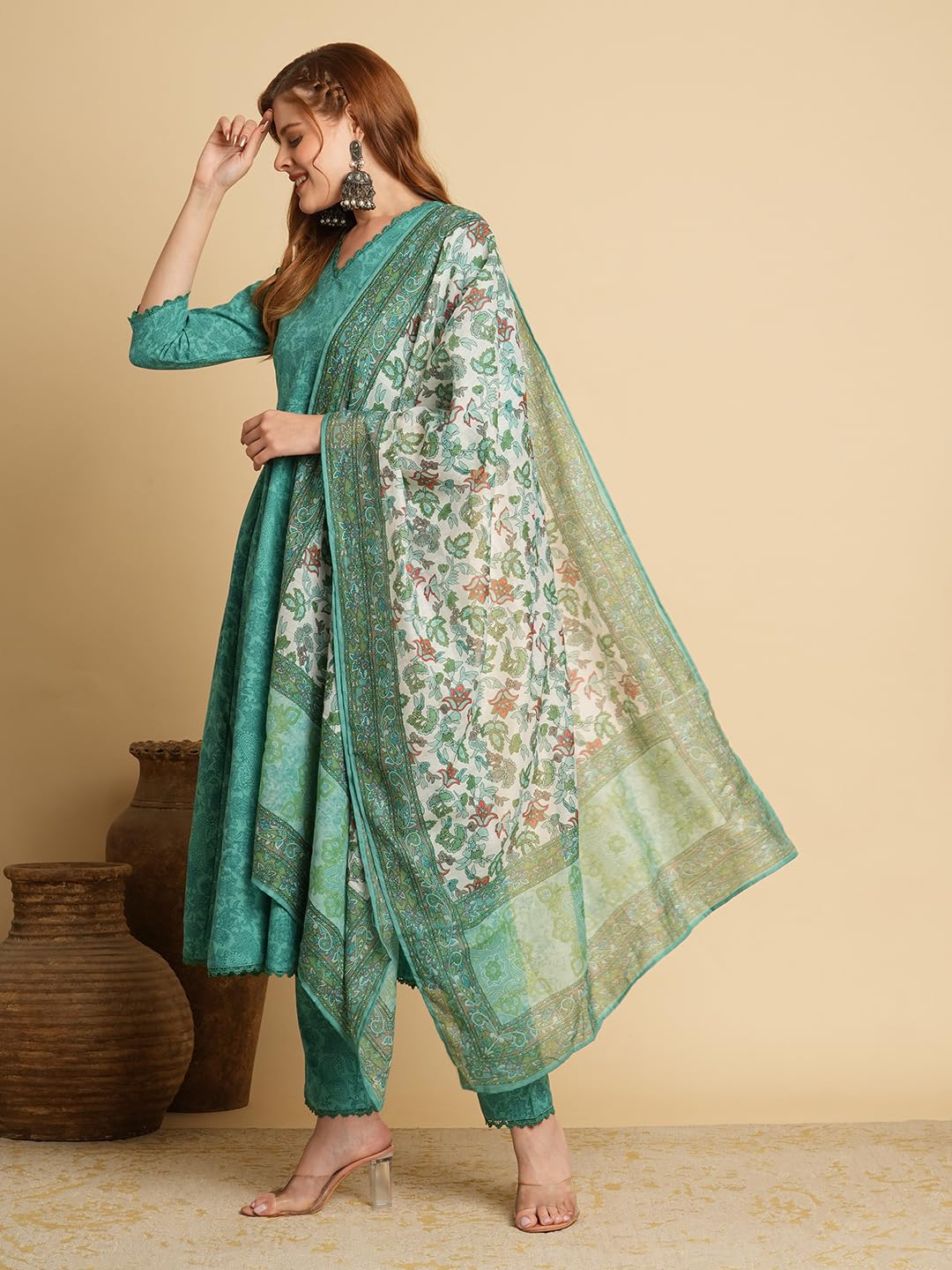 ANNI DESIGNER Kurta pour femme avec pantalon et dupatta