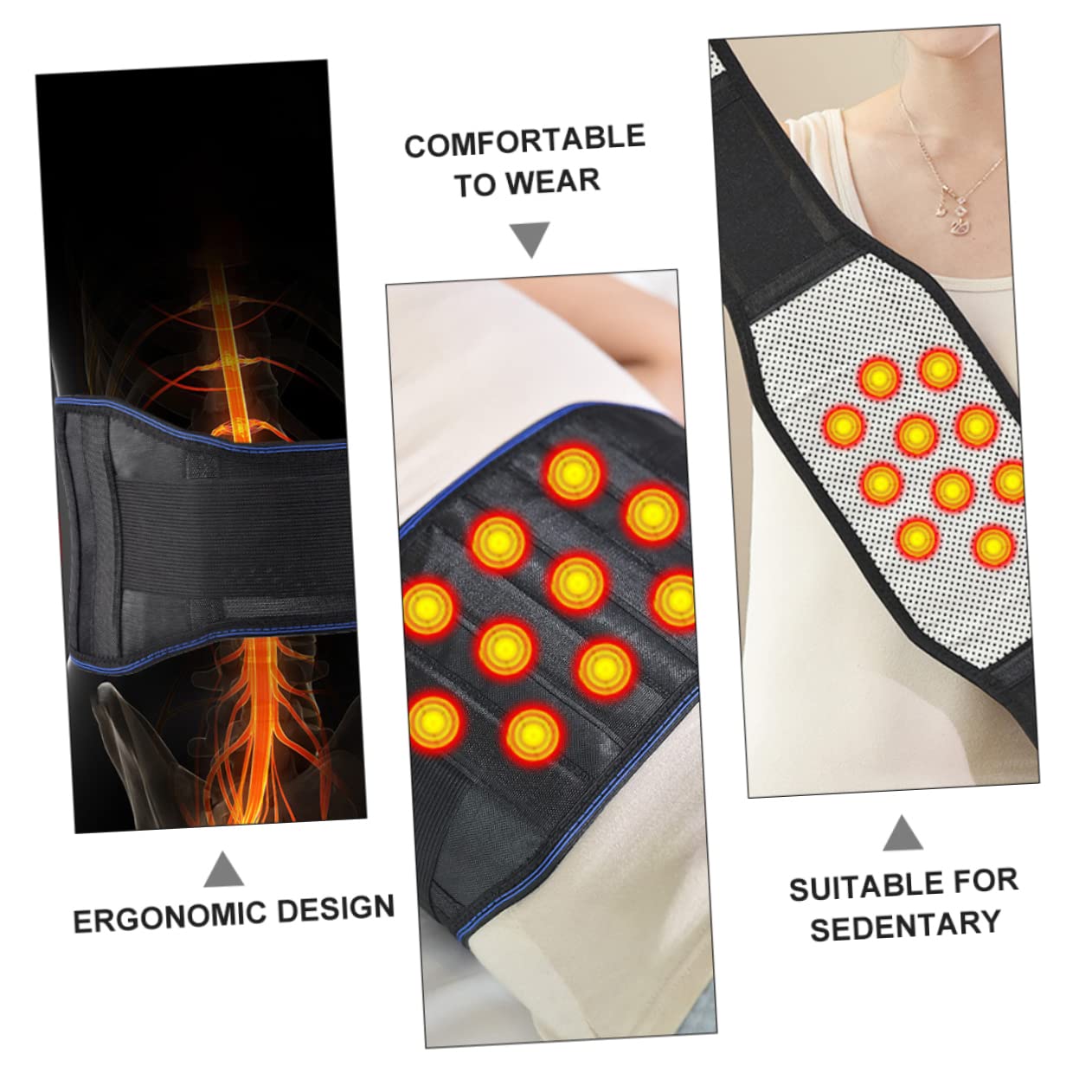 PartyKindom 1Pc Self Heating Warm Lumbar Support Belt for Relief Comfortable Belly Band for Cold Weather Waist Lightweight Durable Design