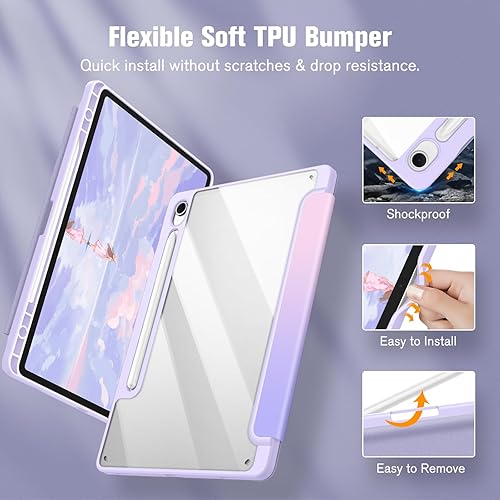 Miniatura 22 de Fintie Funda híbrida delgada para Samsung Galaxy Tab S10 Lite, S10 Fe, S9 FE de 10.9 pulgadas, Tab S9 de 11 pulgadas con soporte para S Pen, a Verde