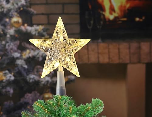 Miniatura 5 de Lightshare árbol de abeto con nieve 112L LED con 10L LED en estrella superior, 4 pies, blanco cálido