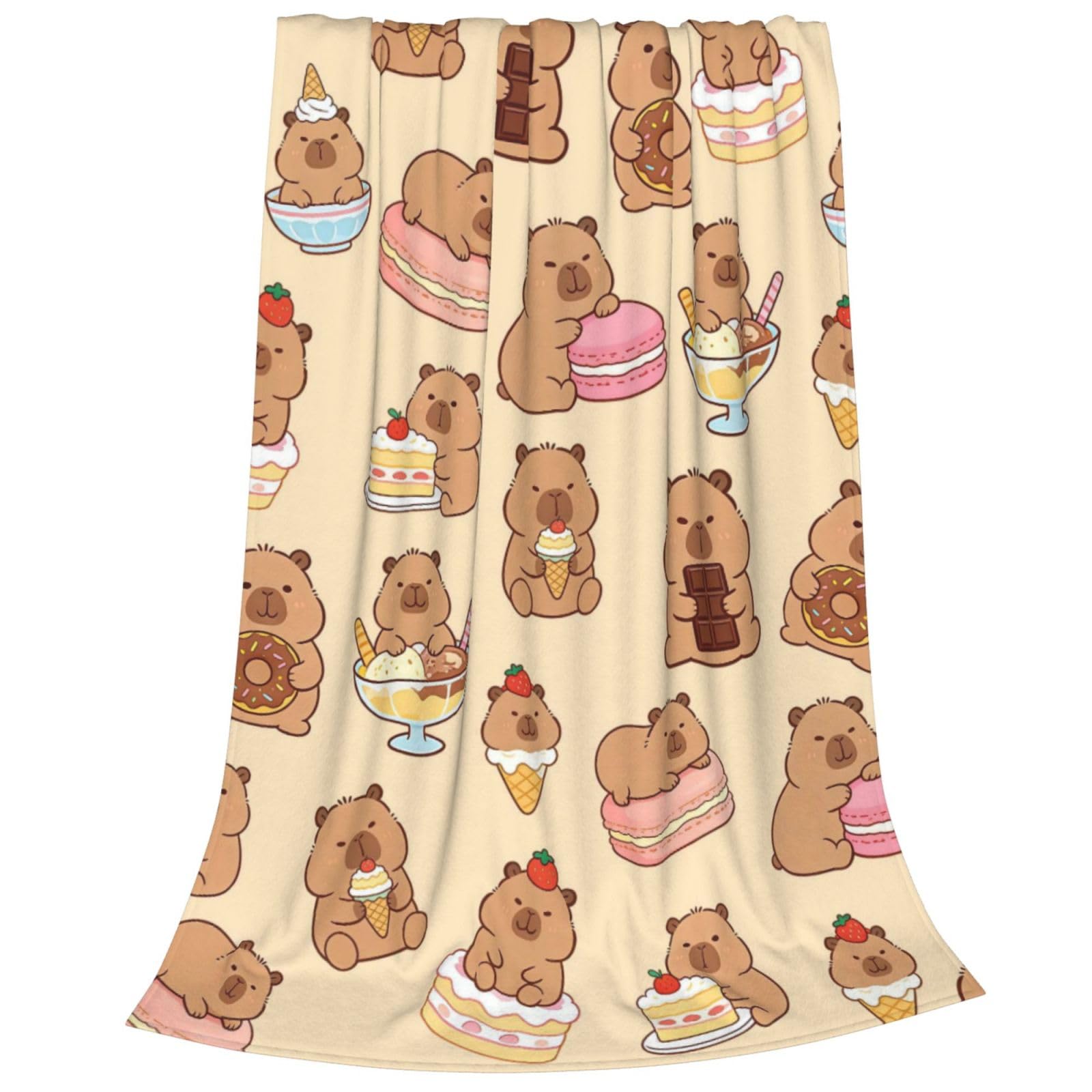 Newhomestyle Capybara Blankets Gifts for Women, All Season Warm Soft Cozy Throw Blanket, Lightweight Anti-pilling Flannel Blanket for Couch Sofa Bed Couch, 75X125 cm โ image 1