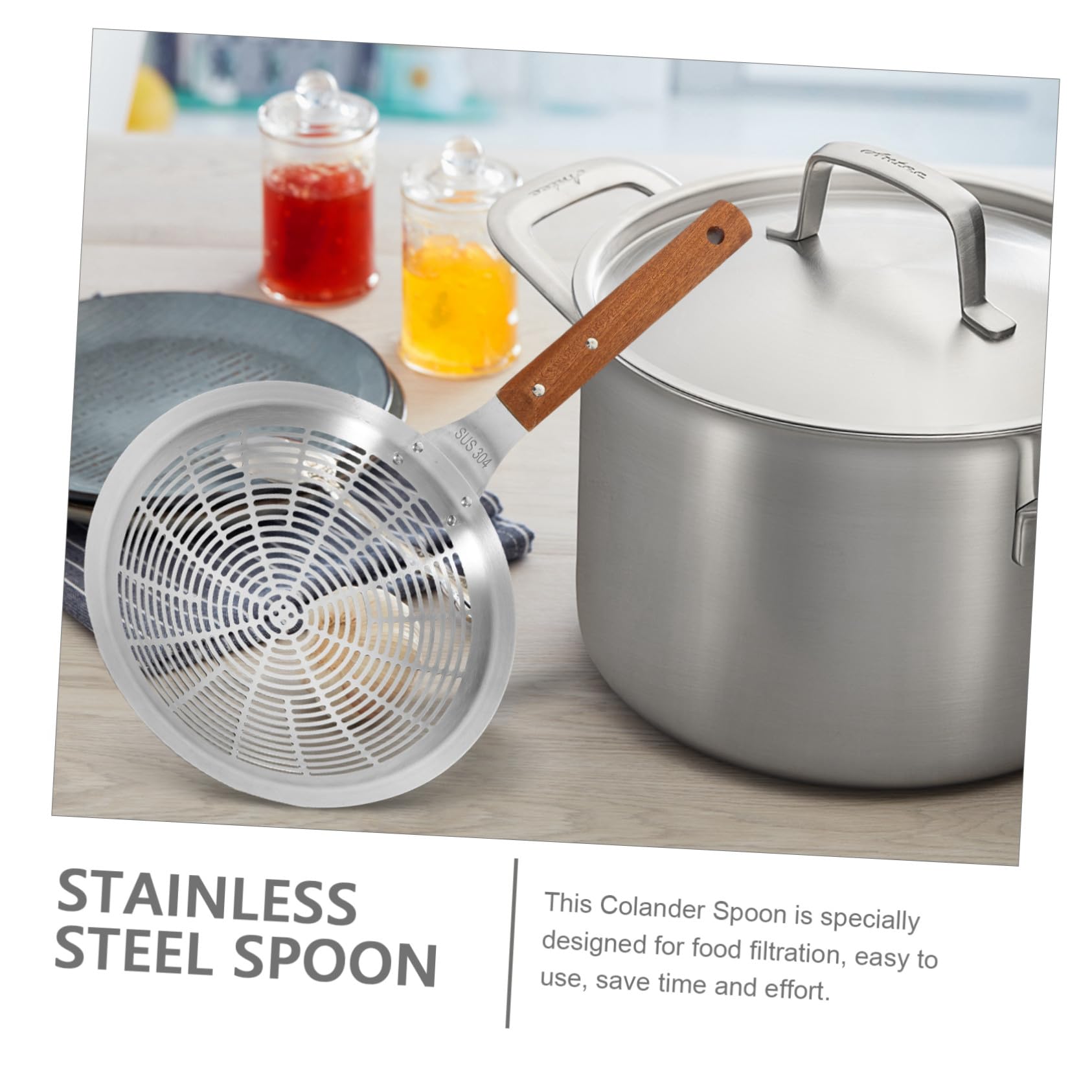 Alipis Edelstahl Skimmer Schöpfkelle Schlitzlöffel Sieblöffel mit Ergonomischem Griff Vielseitiger Küchensieb für Gemüse Pasta Pommes Robust und Langlebig Leicht zu Reinigen