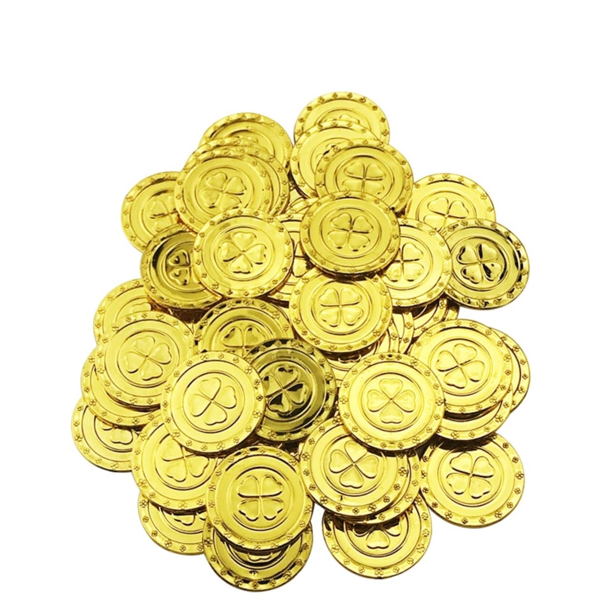 SUPVOX 100pcs Plastic for Four Leaf Design Fun Playing to Enhance Imagination and Creativity for Games and Parties Random Golden Color
