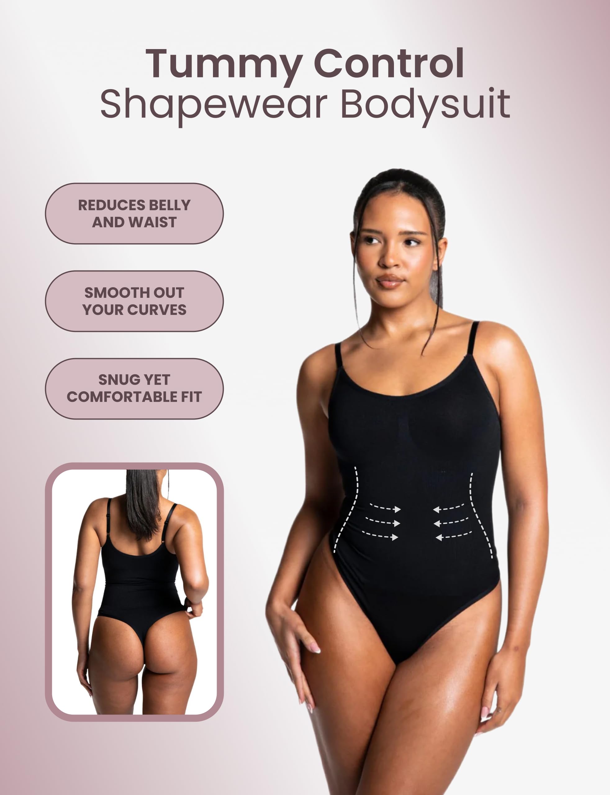 HeyShape - Women's Seamless Tummy Control Shapewear Bodysuit - Sculpting Tank-Style Snatched Waist Thong