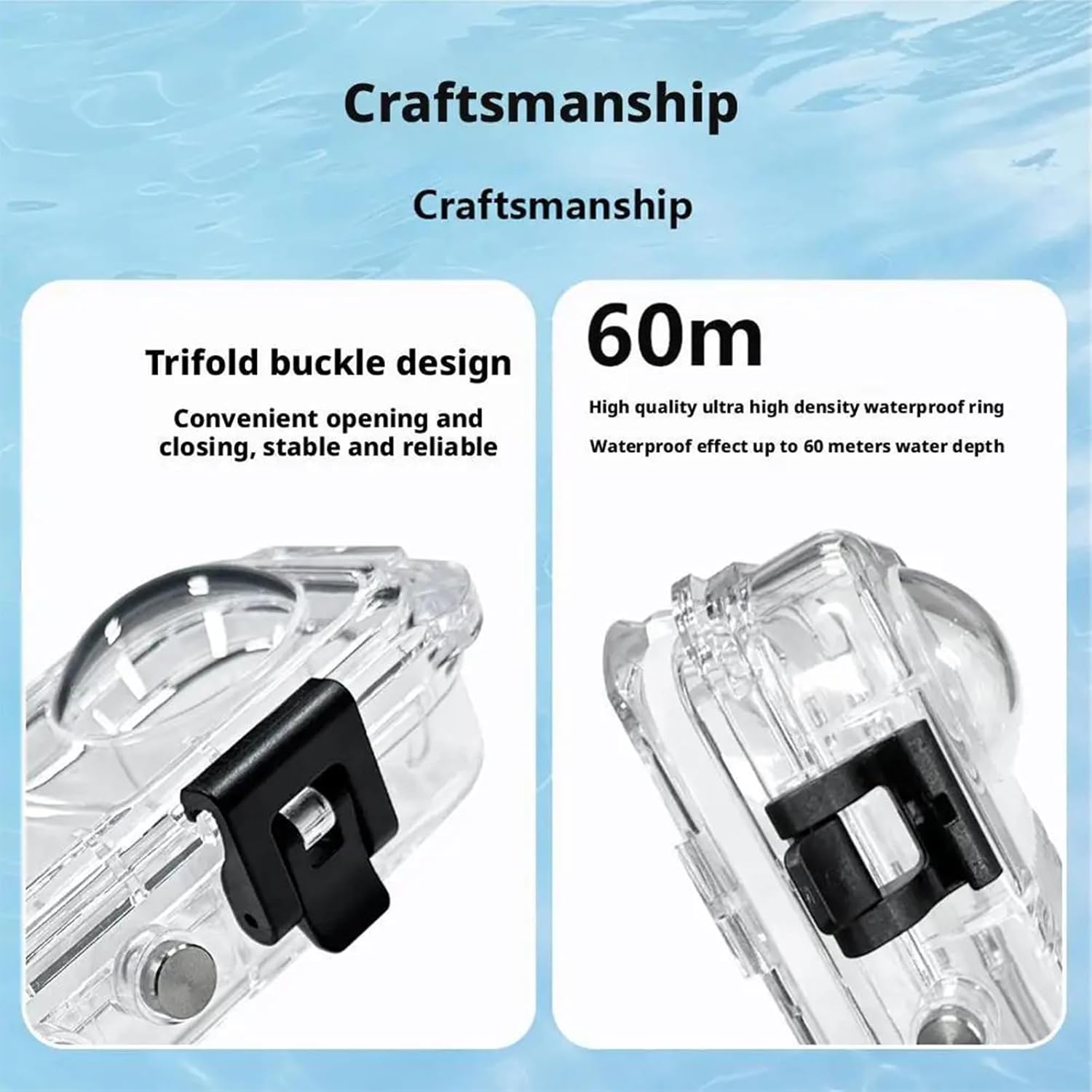 Waterproof Housing for Insta 360 X5 Action Camera Dive, 45m/147ft Invisible Protective Underwater Shell Case Cover for Insta360 X5 with Bracket Accessories & Anti-Fog Inserts