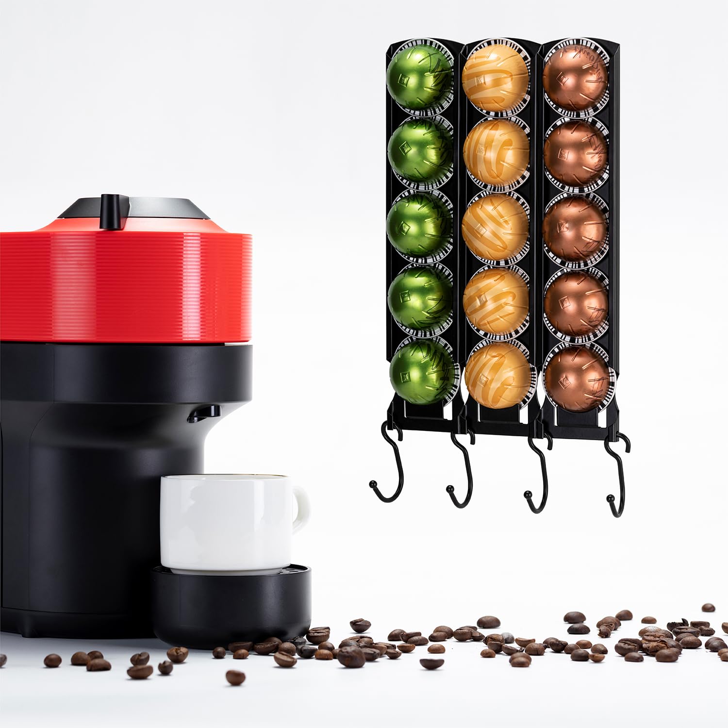 Nespresso - Soporte para cápsulas de café, organizador de pared, para debajo del gabinete (15 cápsulas)