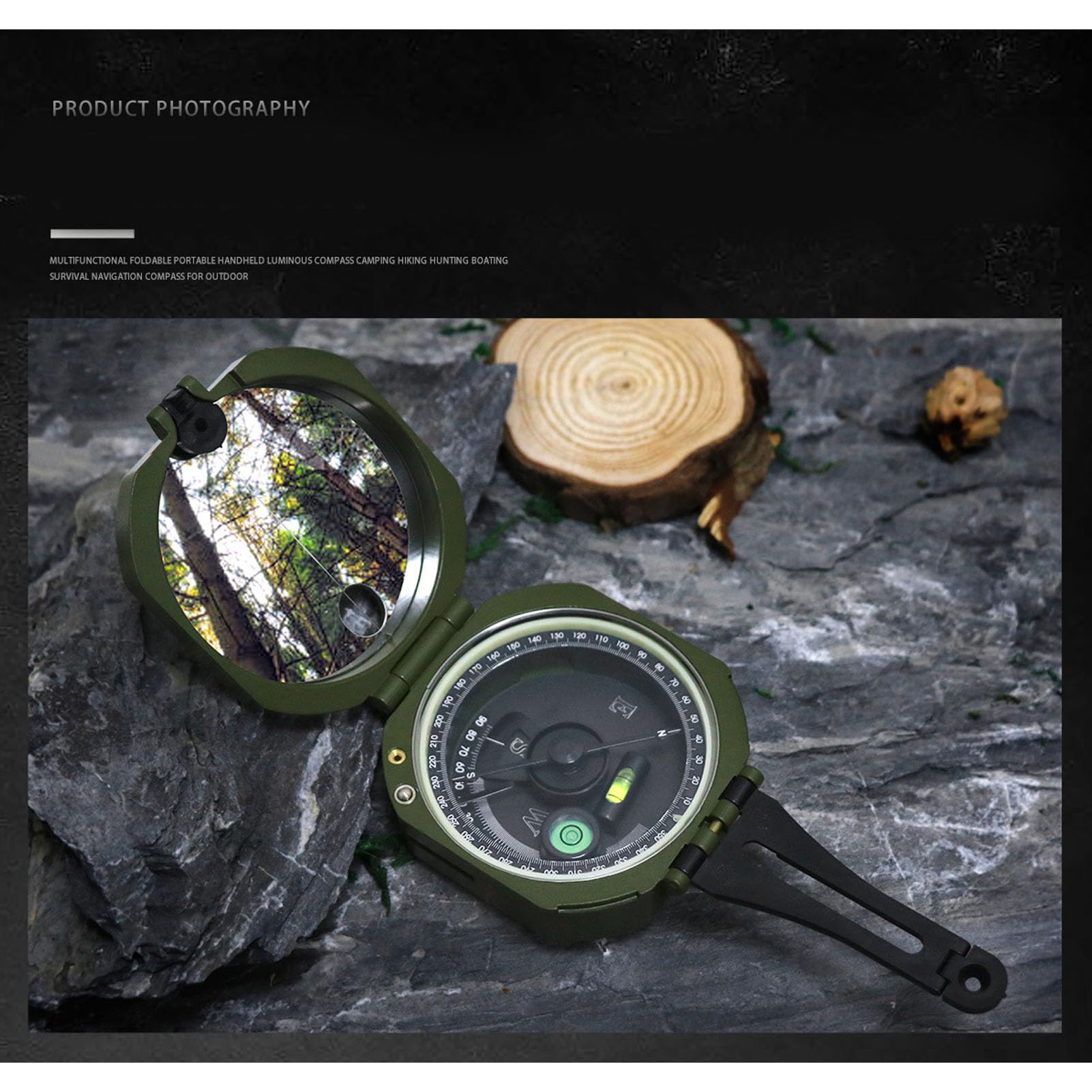 Bussola con Puntatore, Bussola Multifunzionale M2 con Mirino Diottrico, Inclinometro, Bussola di Navigazione per Esplorazione all'aperto, Bussole