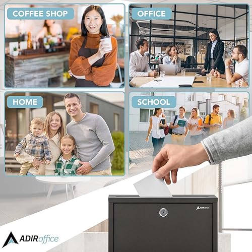 Miniatura 8 de Buzón de sugerencias de Adir Corp multiuso de tamaño grande Negro L