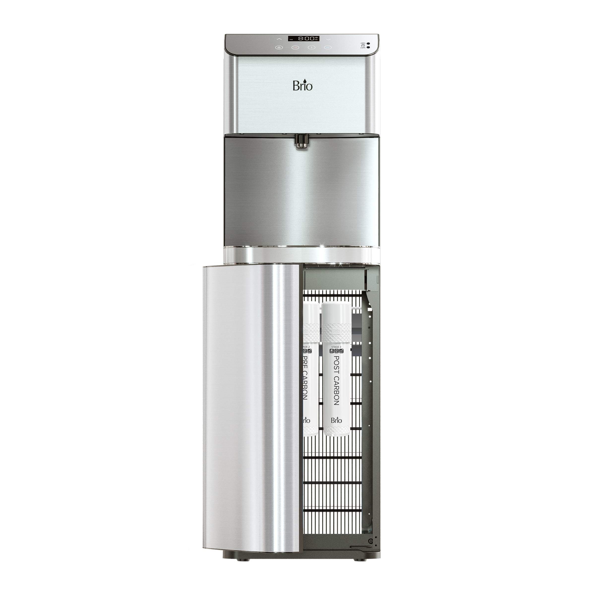 Brio Moderna Self-Cleaning Touchless Bottleless Water Cooler Dispenser - with 3-Stage Water Filter and Installation Kit, Motion Sensor, Tri Temp Dispense, and LED Night Light - UL Approved