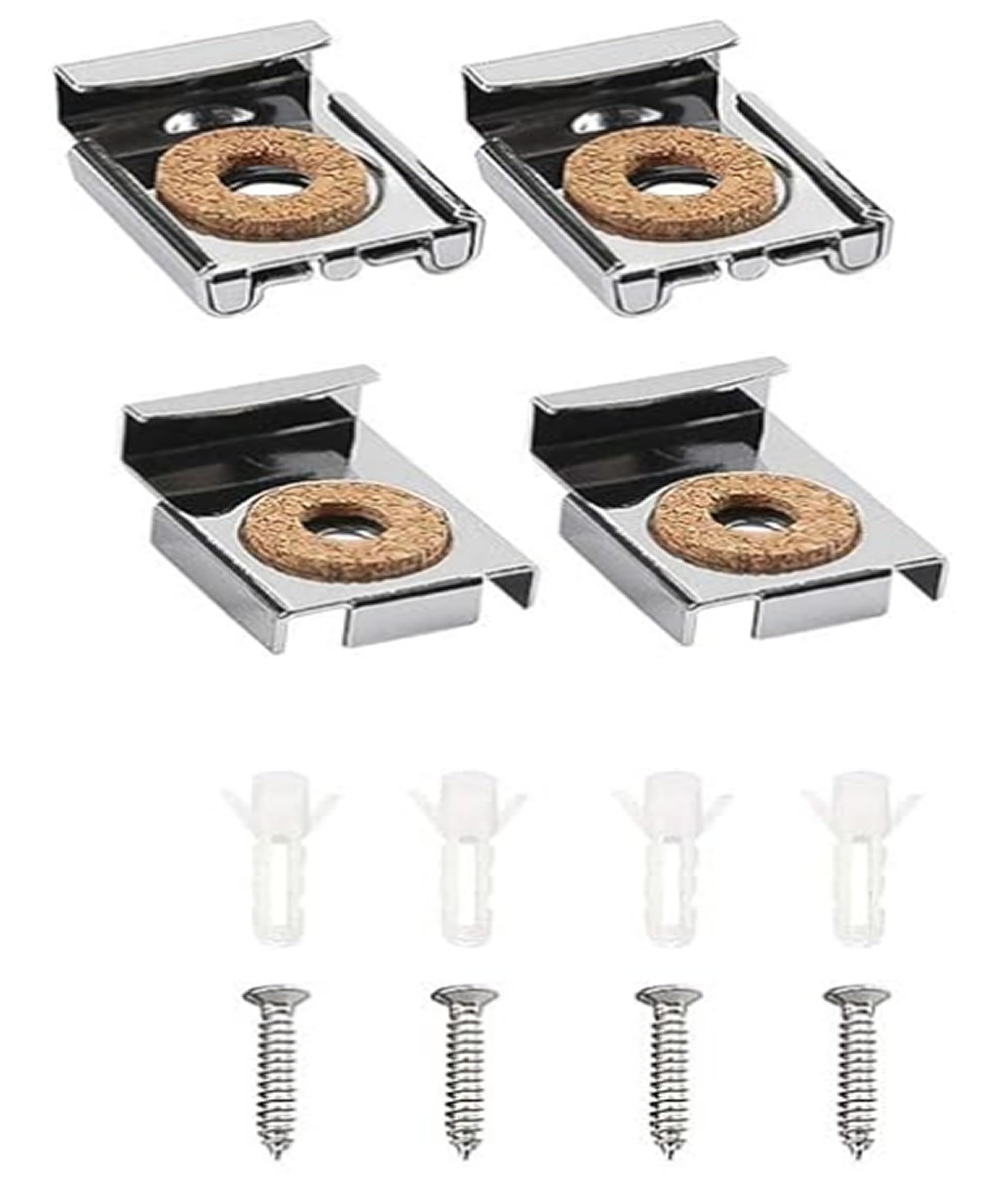 Aretro Silver Chrome Frameless Metal Spring Loaded Mirror Clips Glass Wall Hanging Bathroom Toilet Fixing Kit Hanger With Fittings