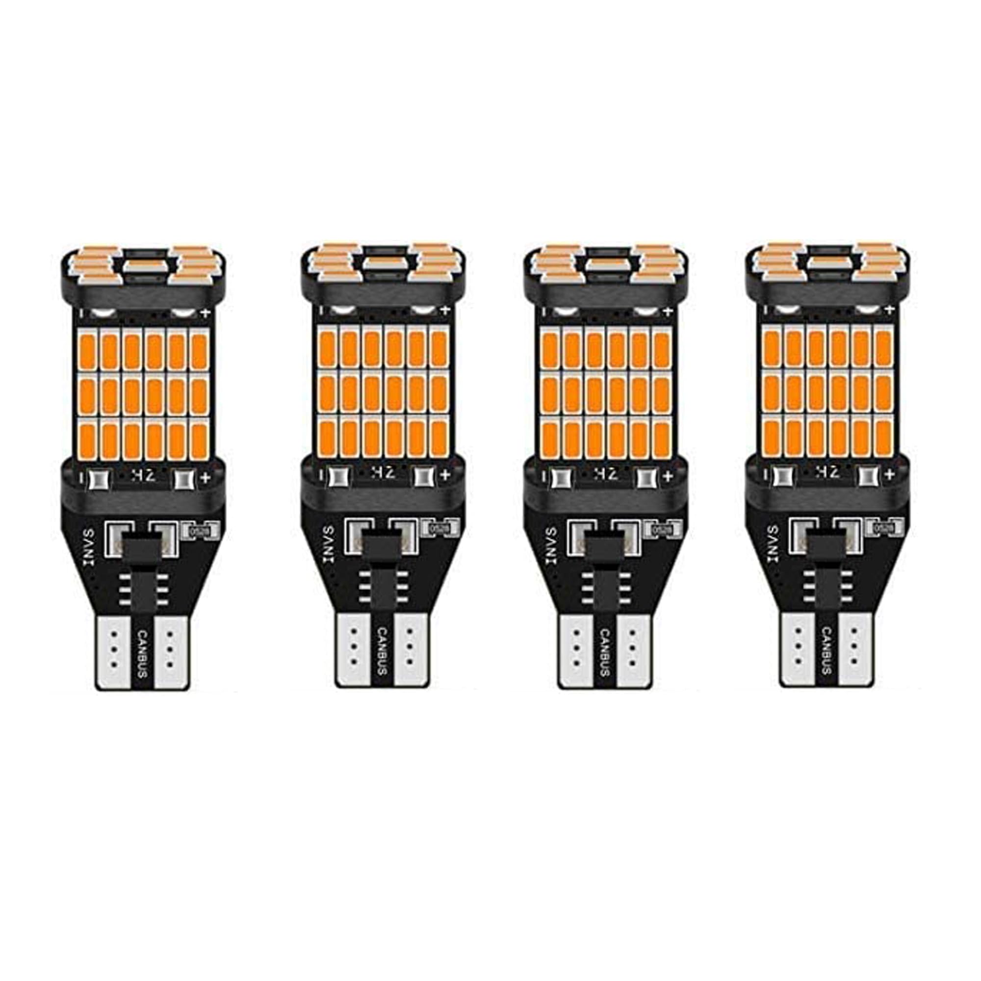 Ramanta 360° Reflecting 45 Smds T10 Socket Led Indicator Bulbs Parking Light Bulbs Compatible With Apache | Ntorq | T10 Fitment Only (12 V; 5 W; Pack Of 4, Amber,Black,Orange)