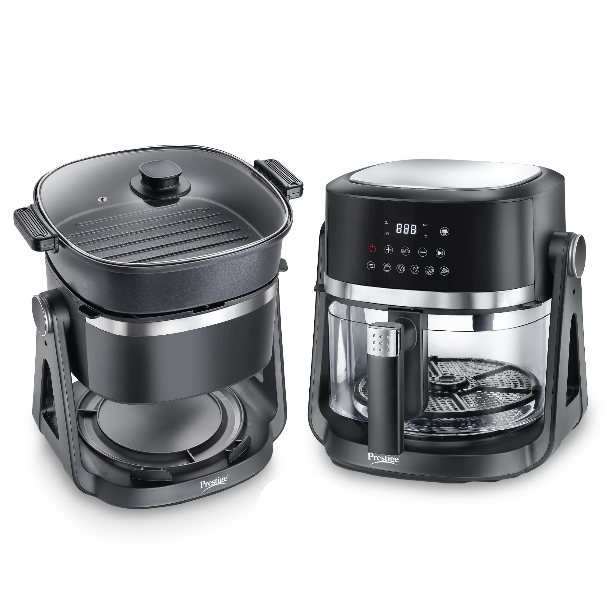 Prestige Air Flip All-In-One 4.5 Litre Air Fryer| Air Frying and Grilling with a Flip| 5 Preset Menu| Air Fryer Mode and Grill Mode|360 View Glass Air Fryer Basket-image-14