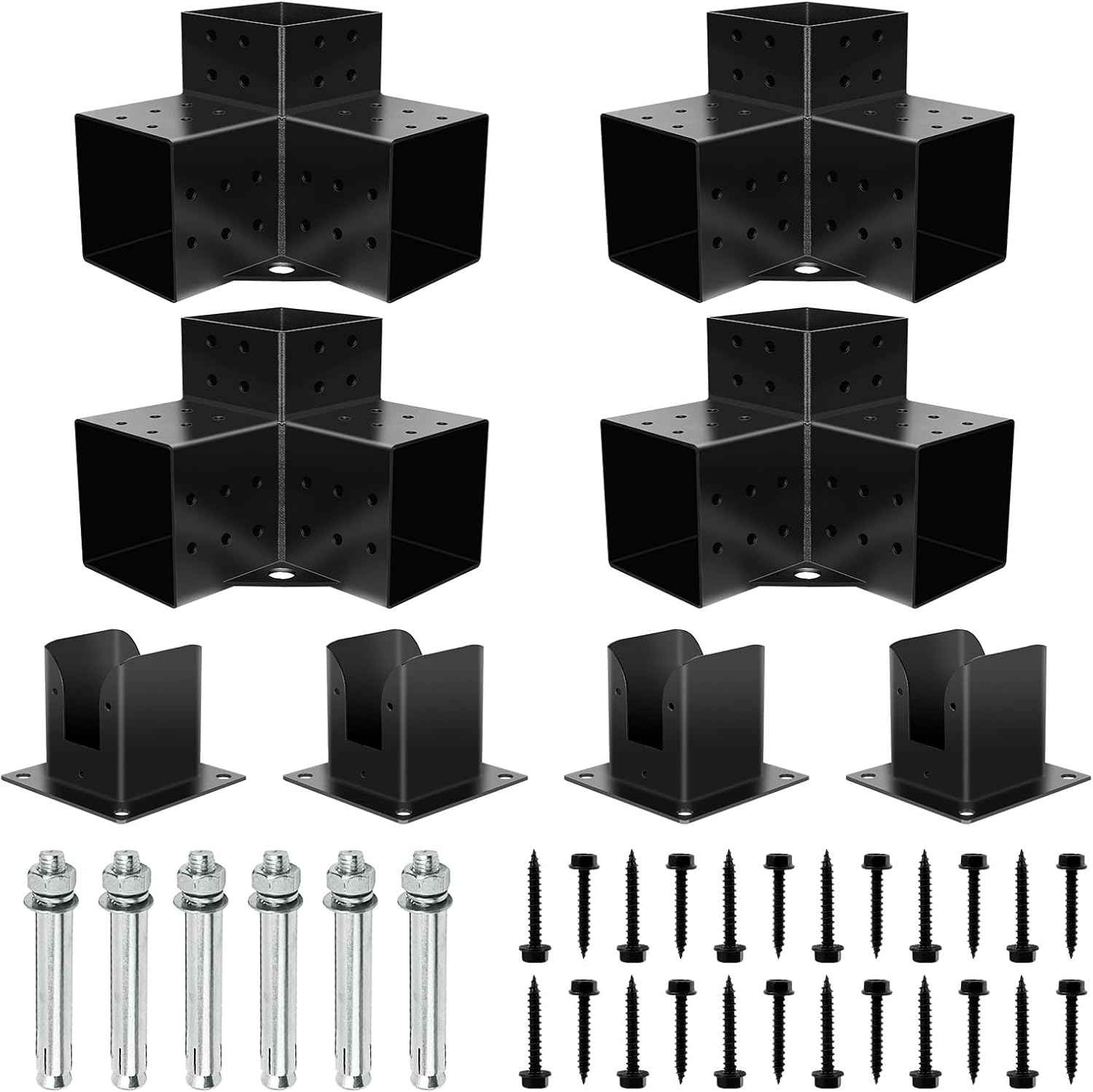 4x4 Pergola Kit, Pergola Brackets 3Way Angle Corner Bracket and Post