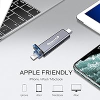 Vista 5 de SmartQ C350TL Lector de tarjetas SD para iPhone/Android, USB C 3.0 y USB A 2.0 adaptador de tarjeta de memoria súper velocidad para PC, portátil