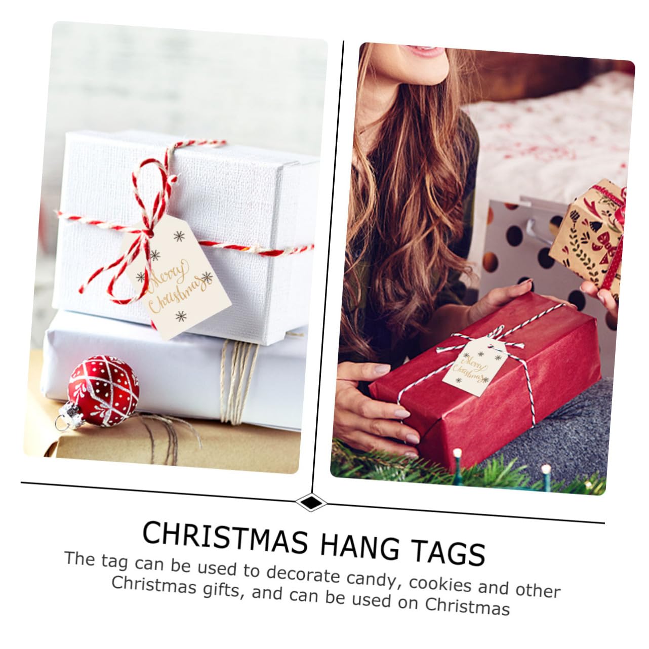 COLLBATH 100pcs Tag Christmas Bookmark Small DIY Card Christmas Card Greeting