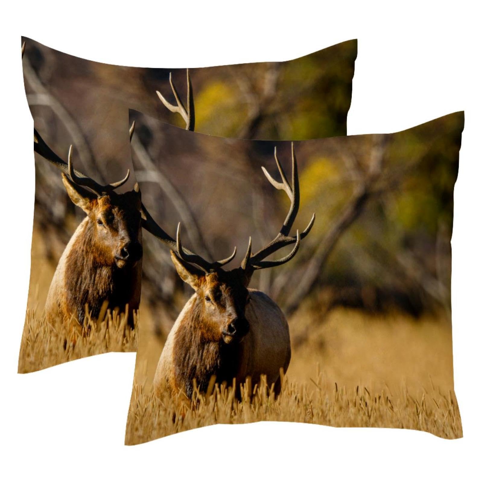 Housse de coussin en velours doux 50x50 cm lot de 2 élégance wapiti