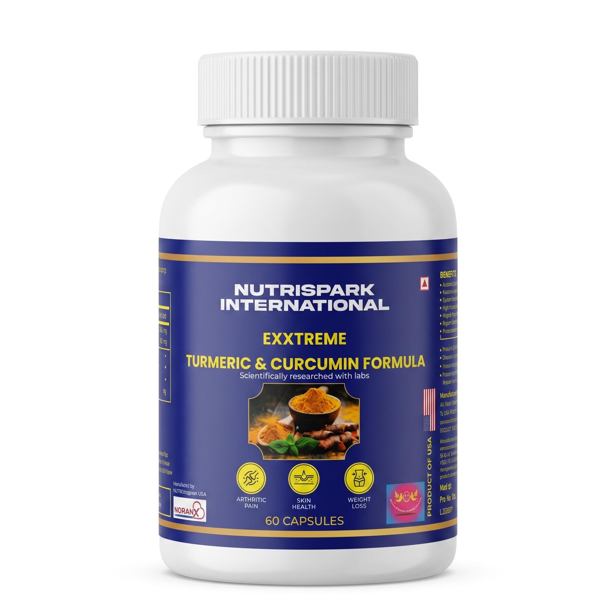 Nutrispark International EXXTREME Turmeric & Curcumin Formula, 1200mg Turmeric and 800mg Curcumin Rhizome Extract, Capsule, 60 Count-picture-26