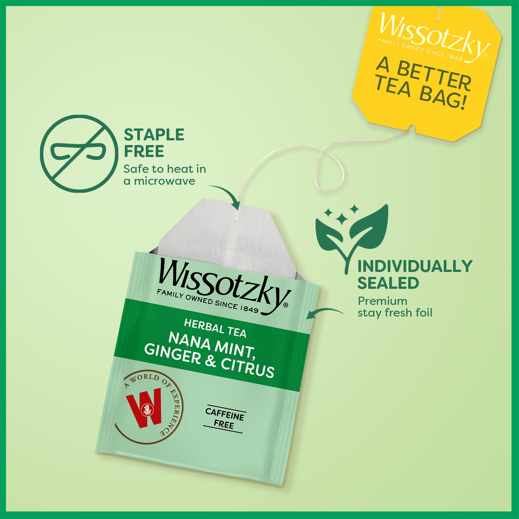 Amazon.com : Wissotzky Nana Mint Ginger & Citrus Herbal Tea,(6
