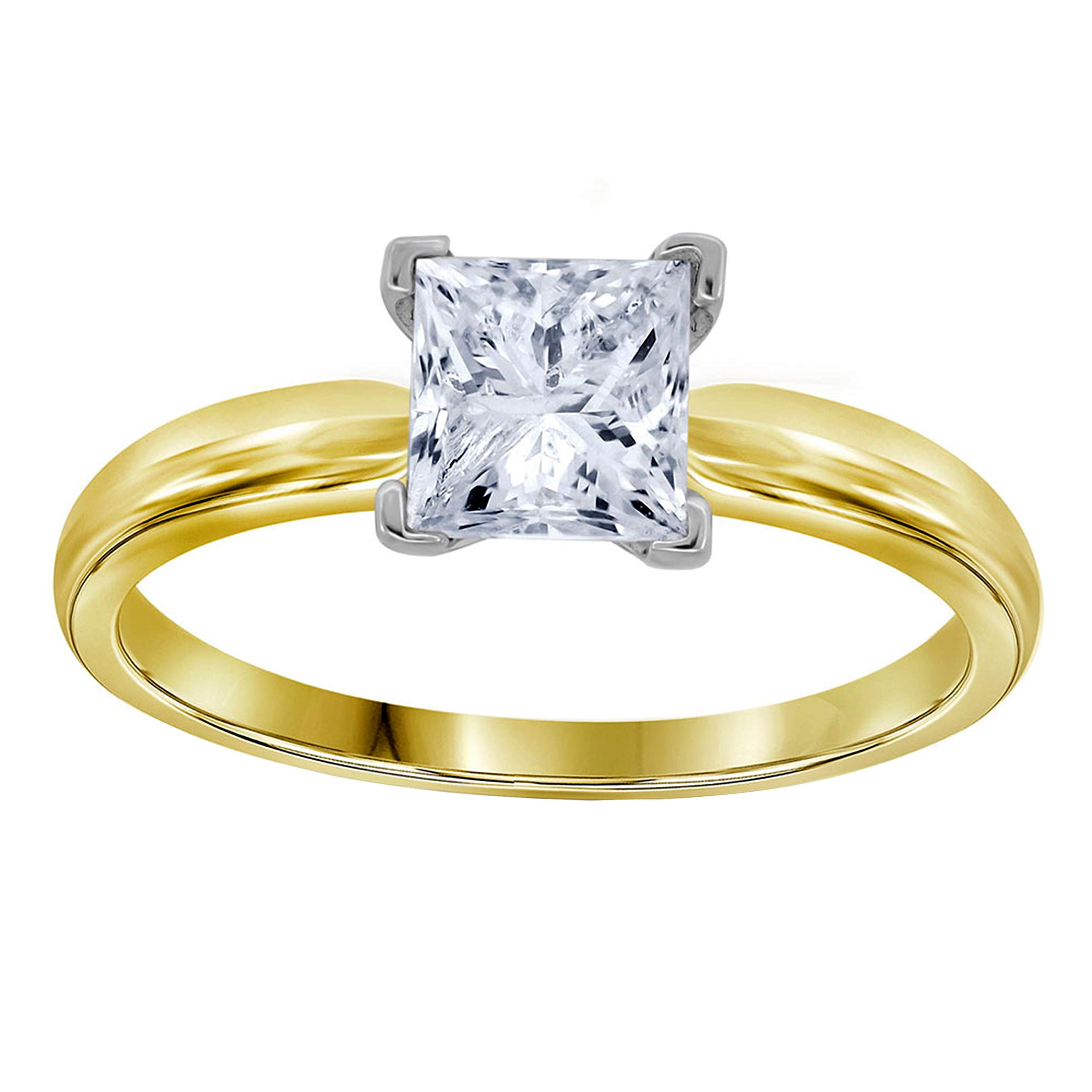 DazzlingRock Collection0.75 Carat (Ctw) 3/4 Ctw Pr Dia Sol (E++), 14k Yellow Gold