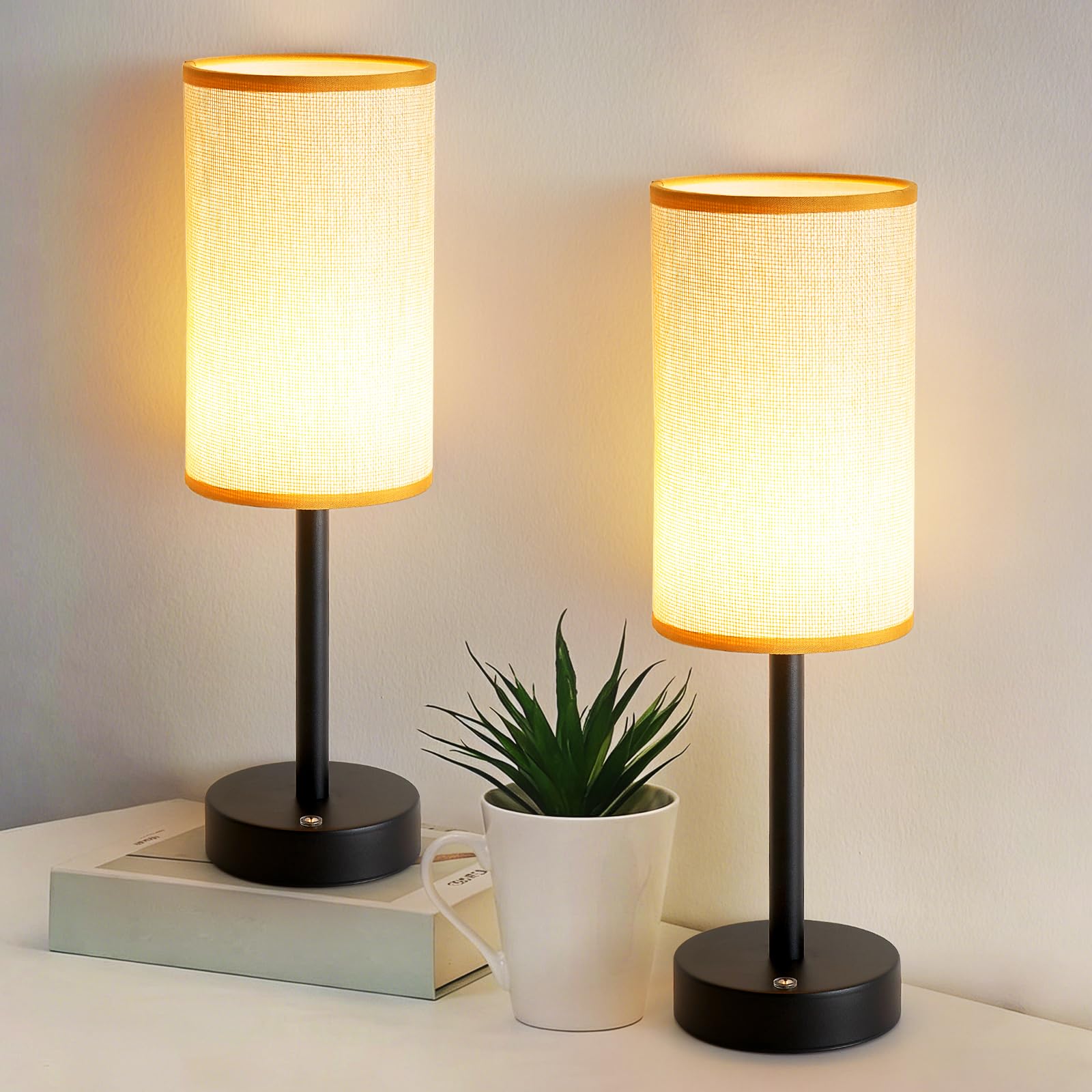 Photo 1 of XPEHK Bedside Table Lamps for Bedroom,Small Cordless Table Lamp with LED,Minimalist Nightstand Lamp Rechargeable Battery Operated Desk Light for Living Room,Restaurant,Home(2 Pack)