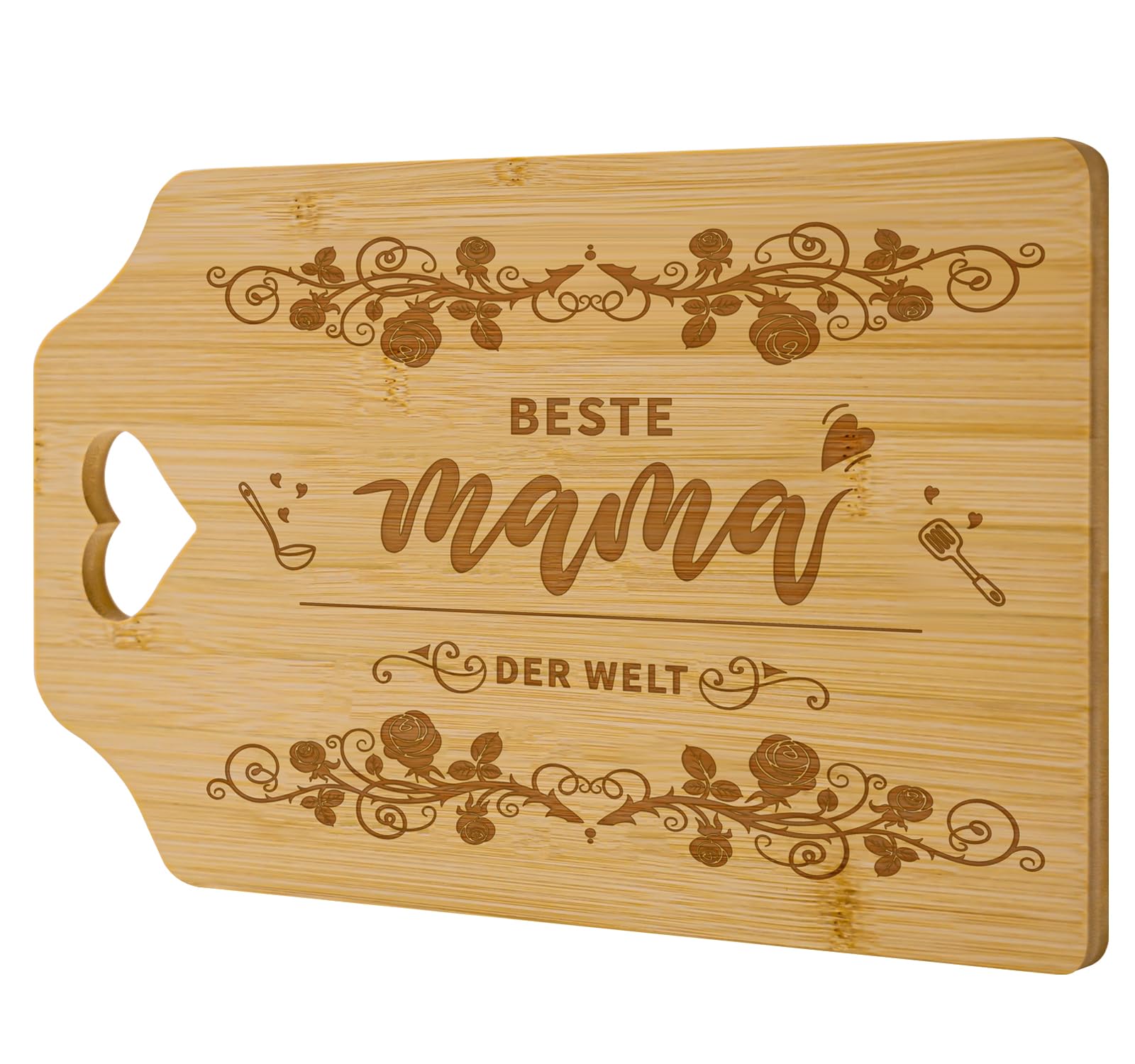 Niviy Geschenke für Mama–Graviertes Bambus Schneidebrett,Persönliches Küchen–Geschenk mit Beste Mama Der Welt,liebevolles Geschenk für Mama zum Muttertag, Geburtstag und Weihnachtsgeschenke