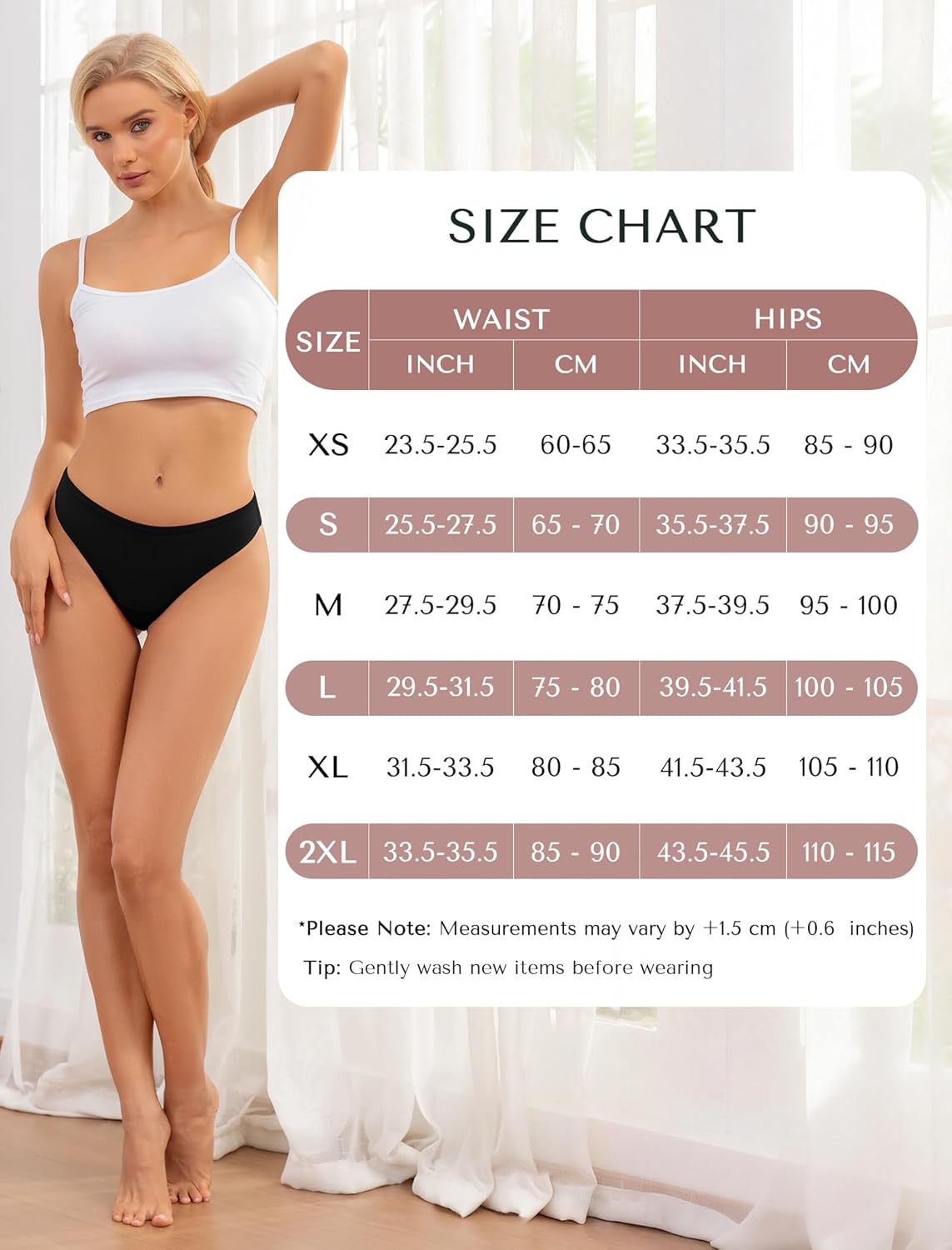 ANSUKOO Cotton Thong Underwear for Women 6 Pack,Ladies Comfortable Panties,Woman Breathable Soft Panty Tangas,Mid Rise Undies - Image 7