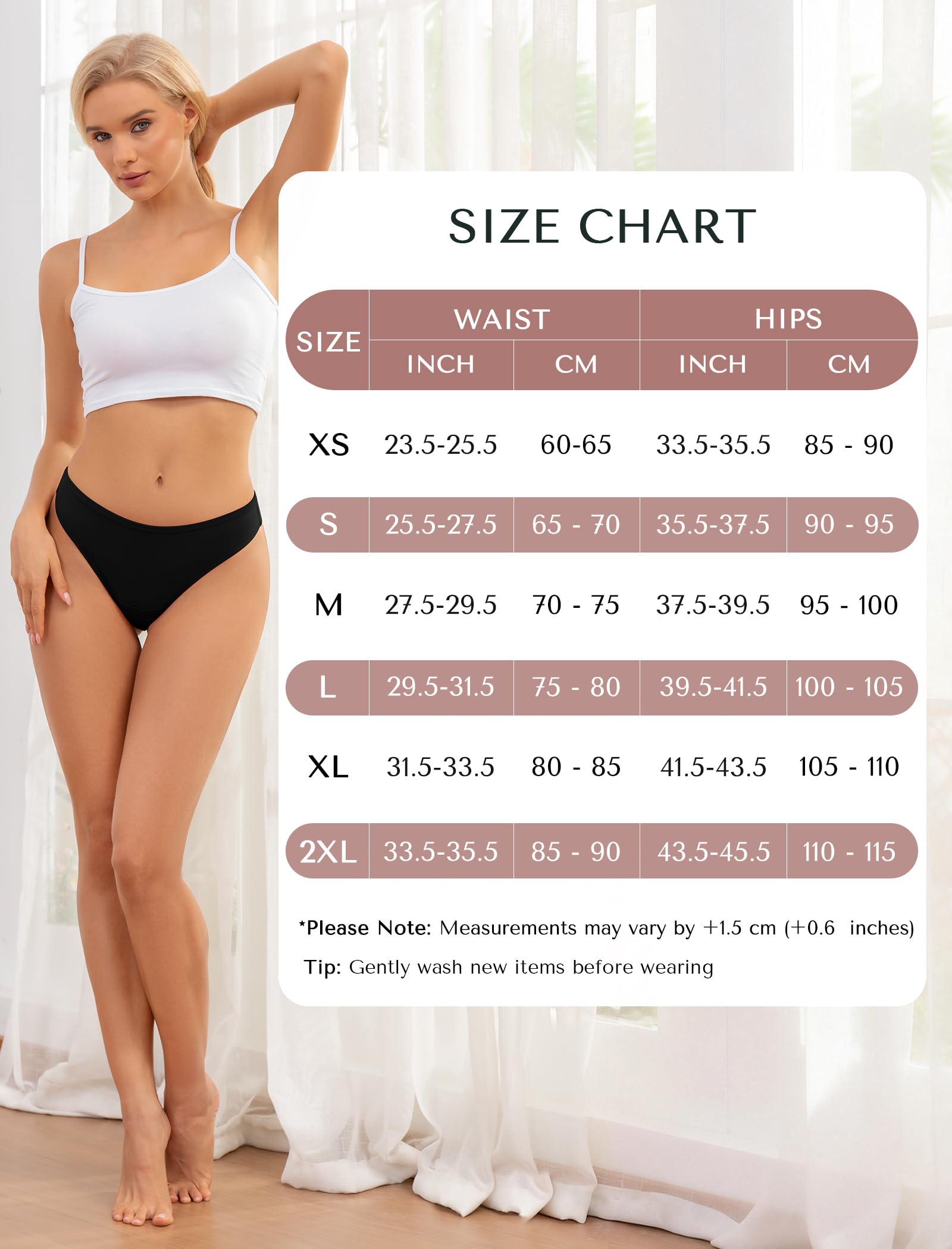 Ansukoo Stringi Damskie,Majtki BawełNiane Damska,Niski Stan Bielizna | Women Bawelniane Underwear,Sportowe Kobiet MięKka Panties,Wielopak 6 Sztuk